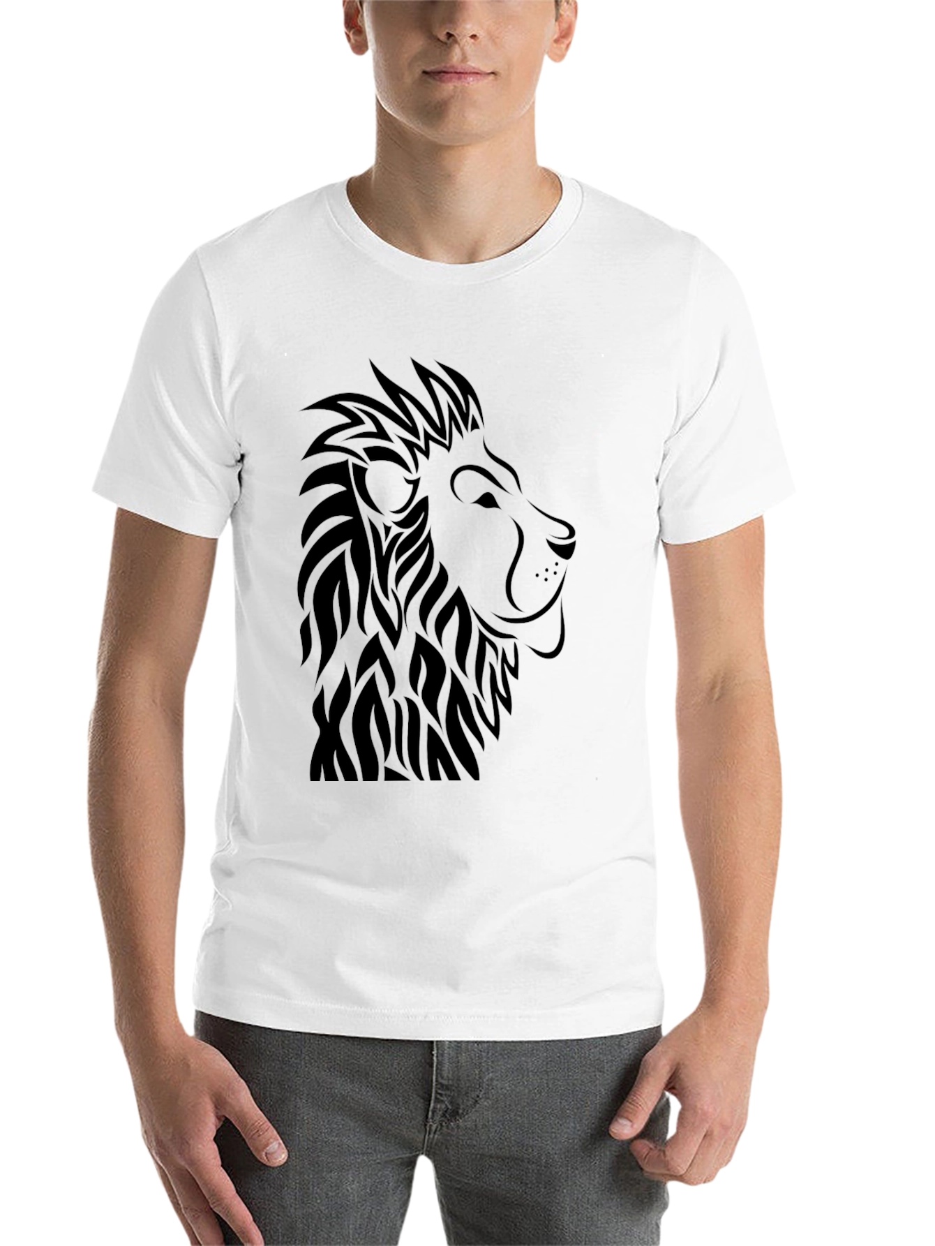 Black Lion Graphic Tee - Black Casual Shirt view 14
