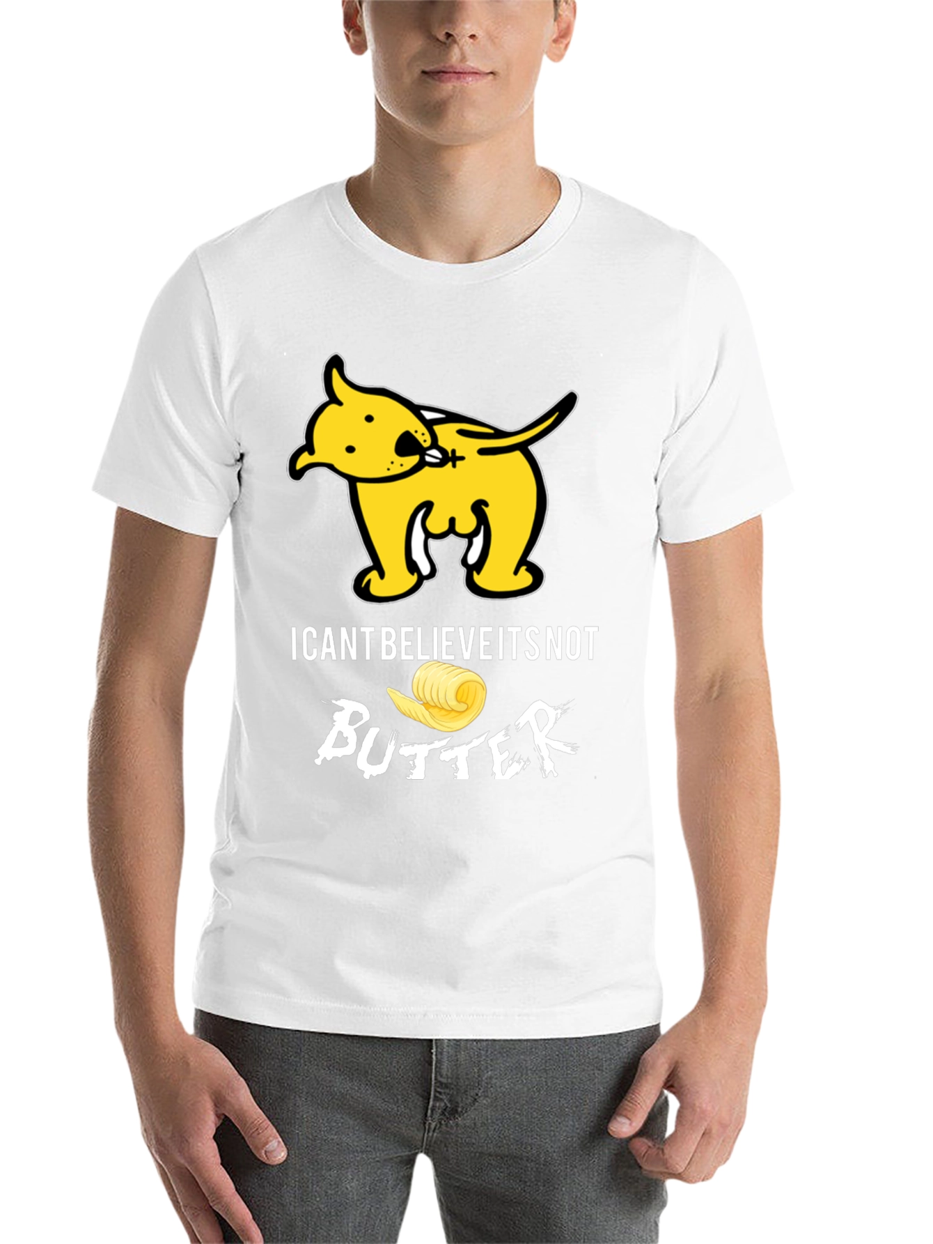 Black I Can't Believe It's Not Butter T-Shirt Funny Dog Tee view 14