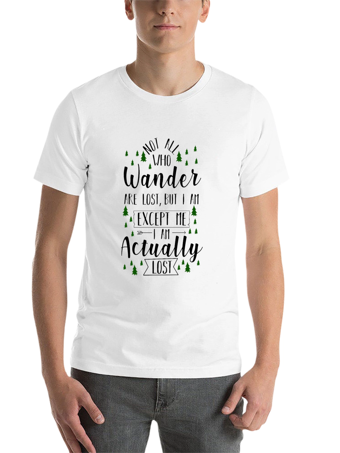 Black Not All Who Wander Black T-Shirt view 14