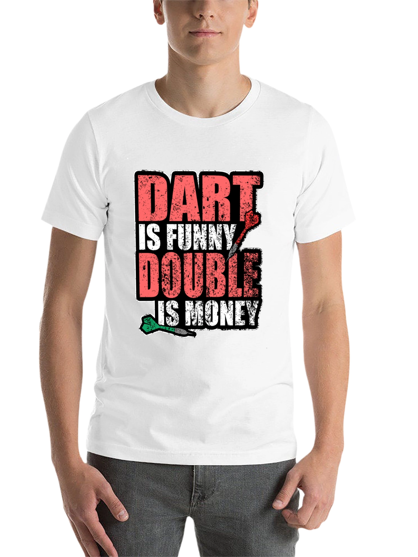 Black Funny Dart T-Shirt - Dart Is Funny, Double Is Money view 14