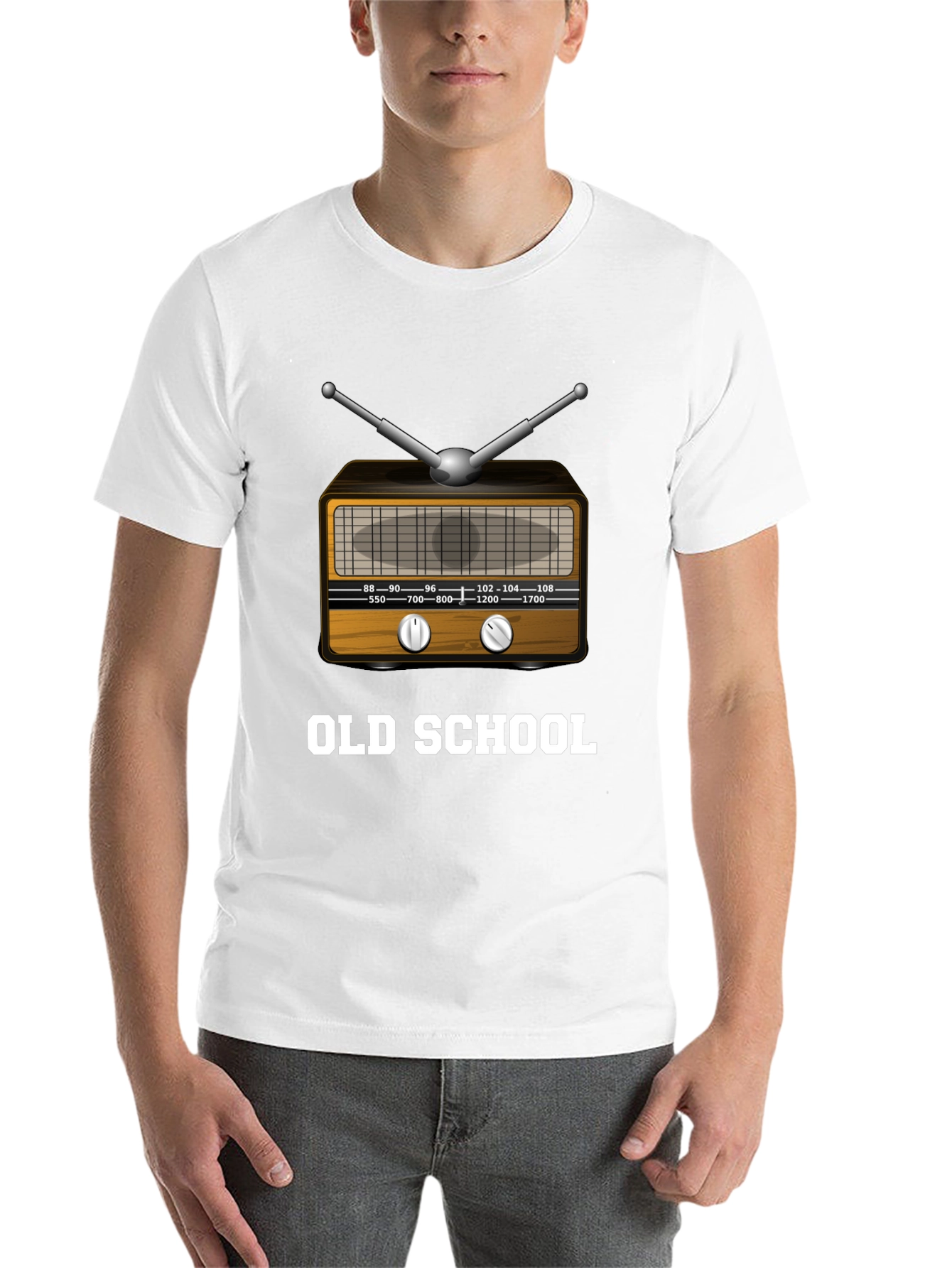 Black Old School Radio Graphic T-Shirt view 14