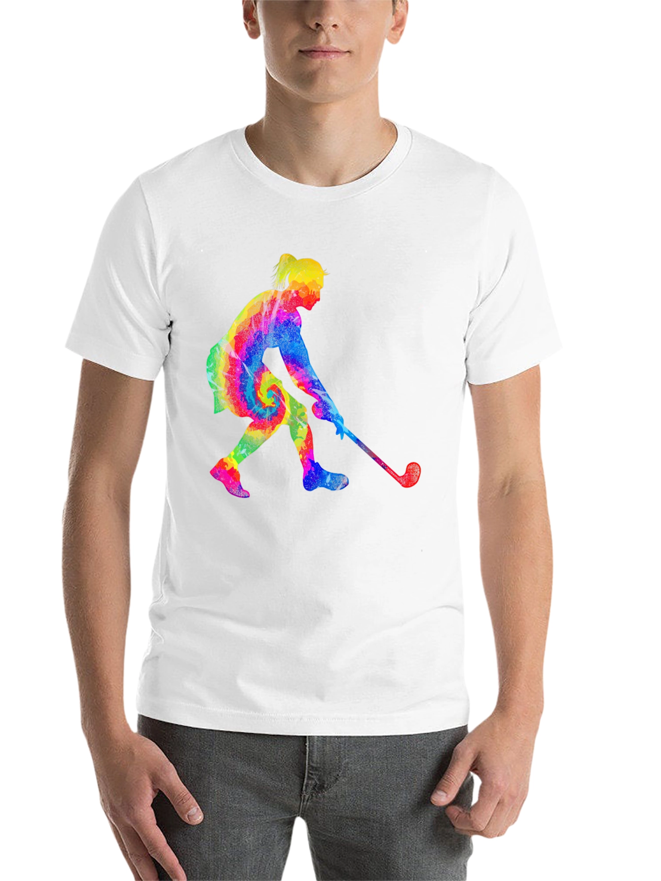 Black Tie-Dye Golfing Woman Black T-Shirt view 14