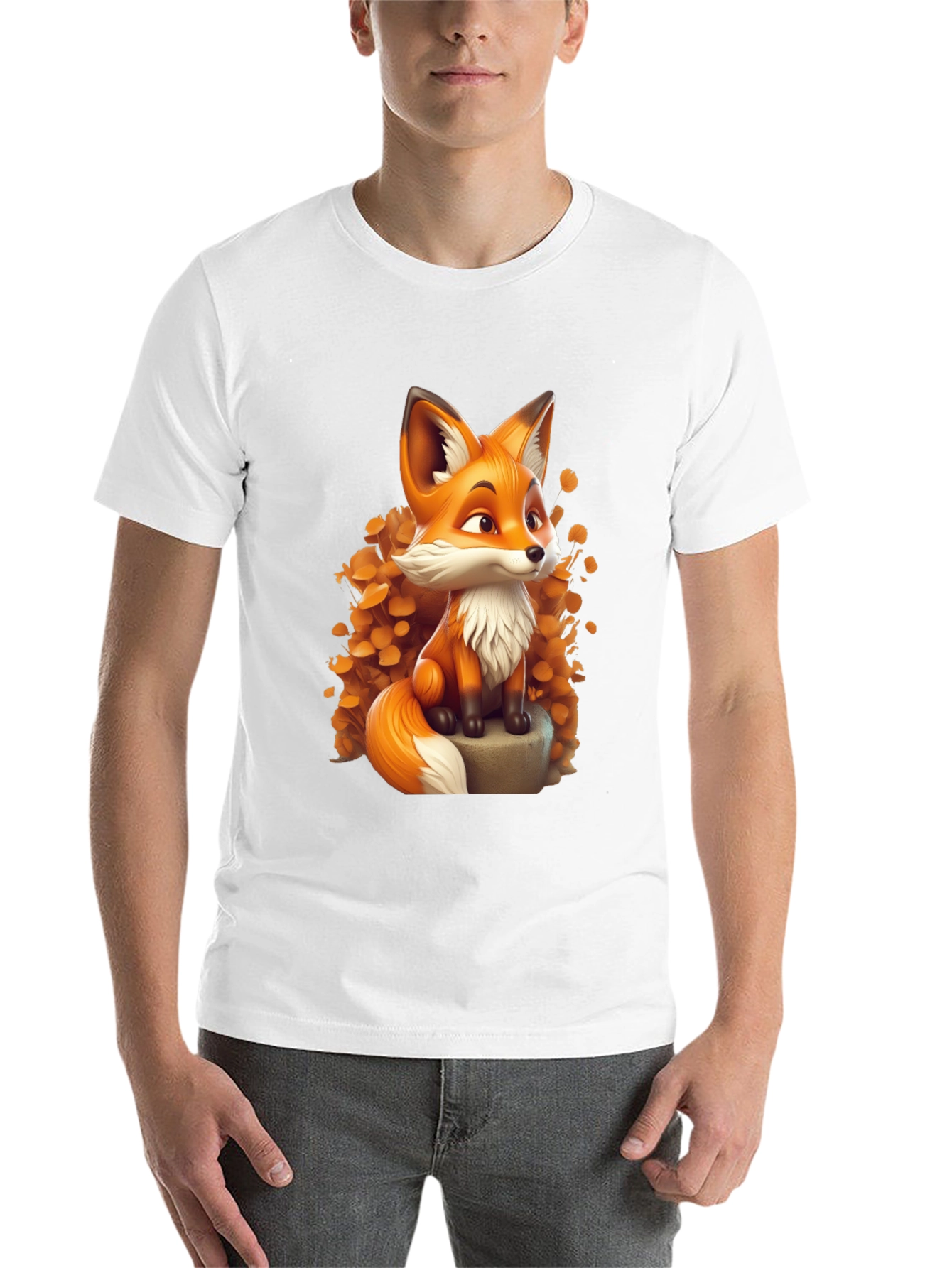 Black Cartoon Fox Graphic Tee - Stylish & Comfortable view 14