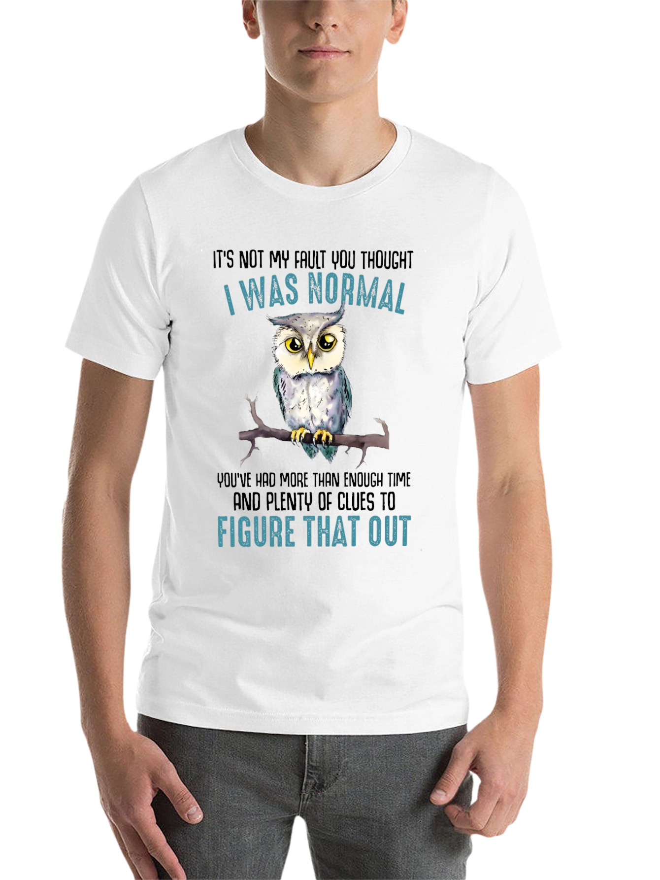 Black It's Not My Fault Owl T-Shirt view 14