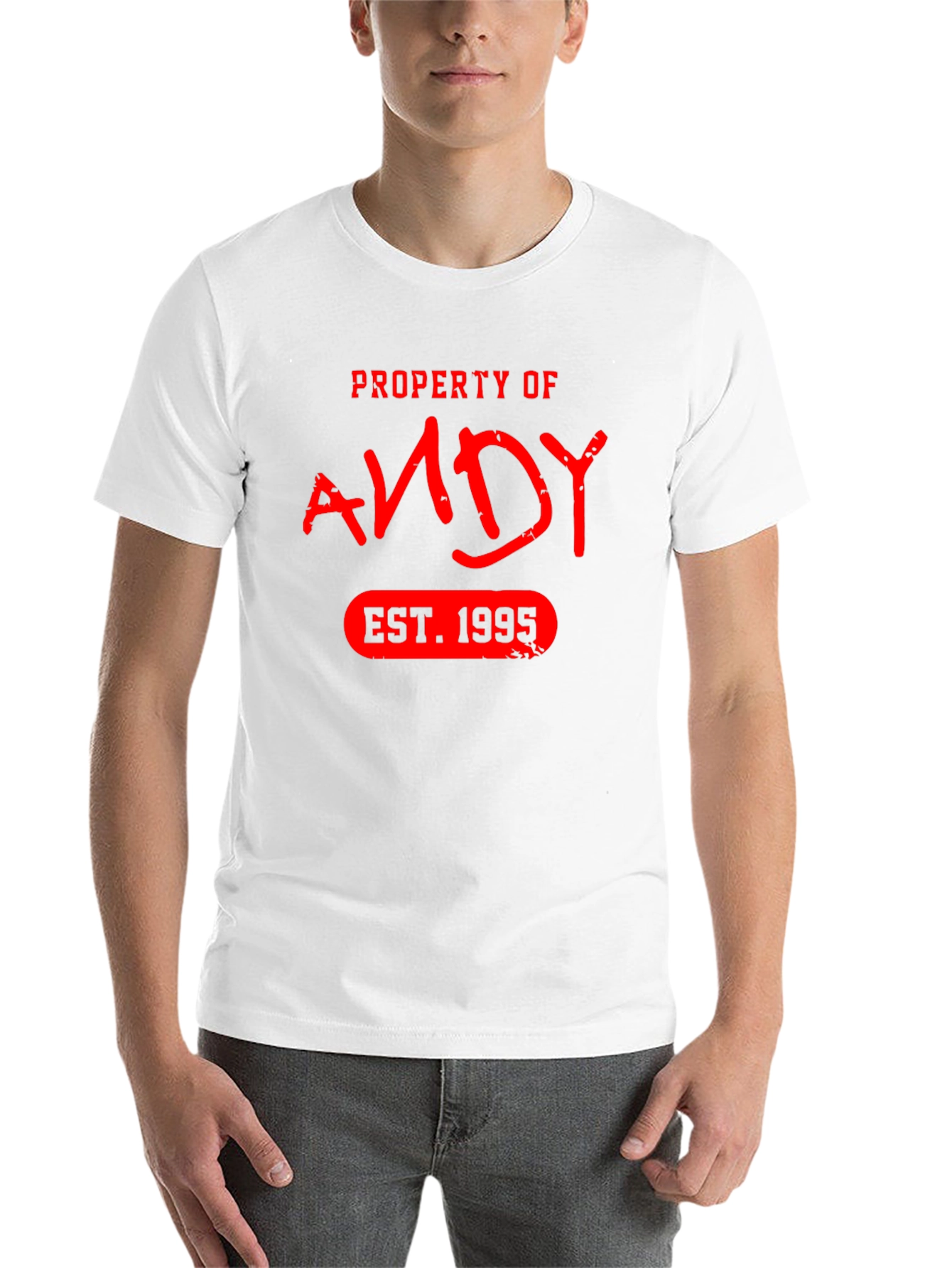 Black Property of Andy EST. 1995 T-Shirt view 14