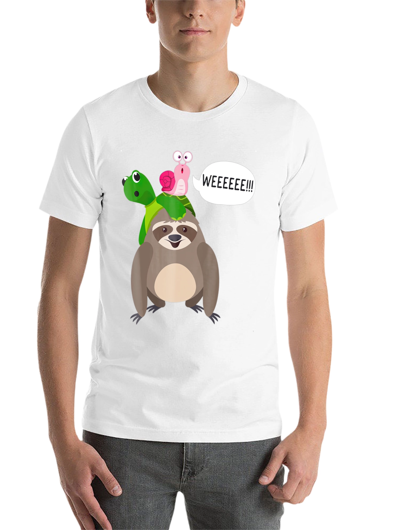 Black Sloth, Turtle, and Snail Graphic Tee view 14
