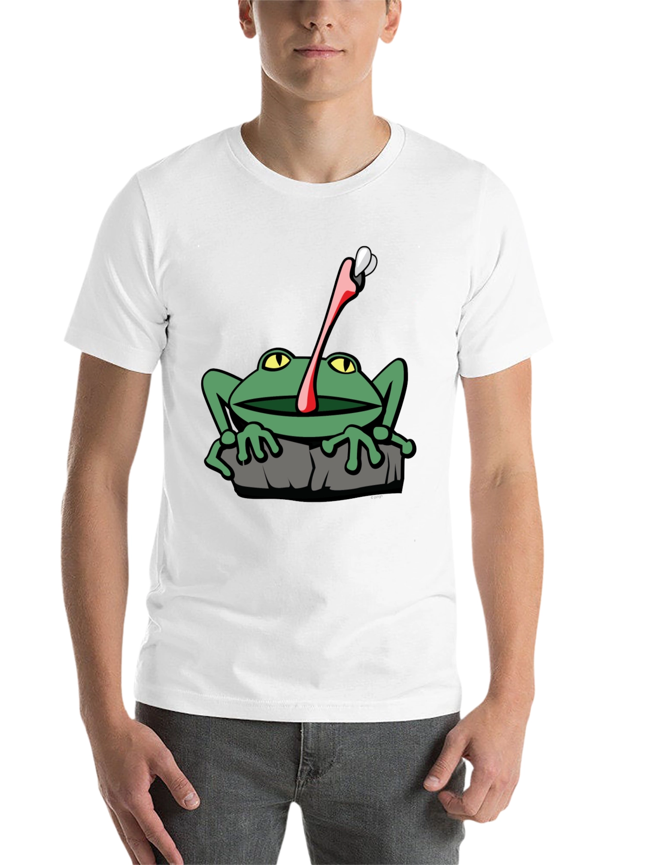 Black Frog Catching Fly Graphic T-Shirt view 14