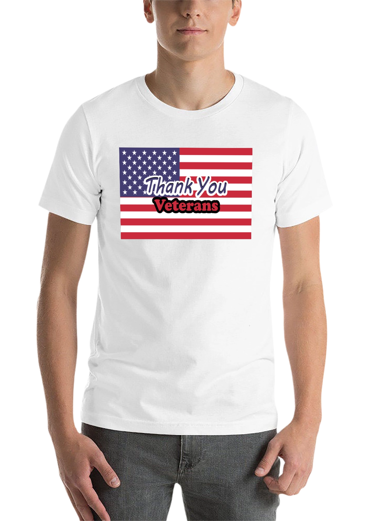 Thank You Veterans American Flag T-Shirt - 14