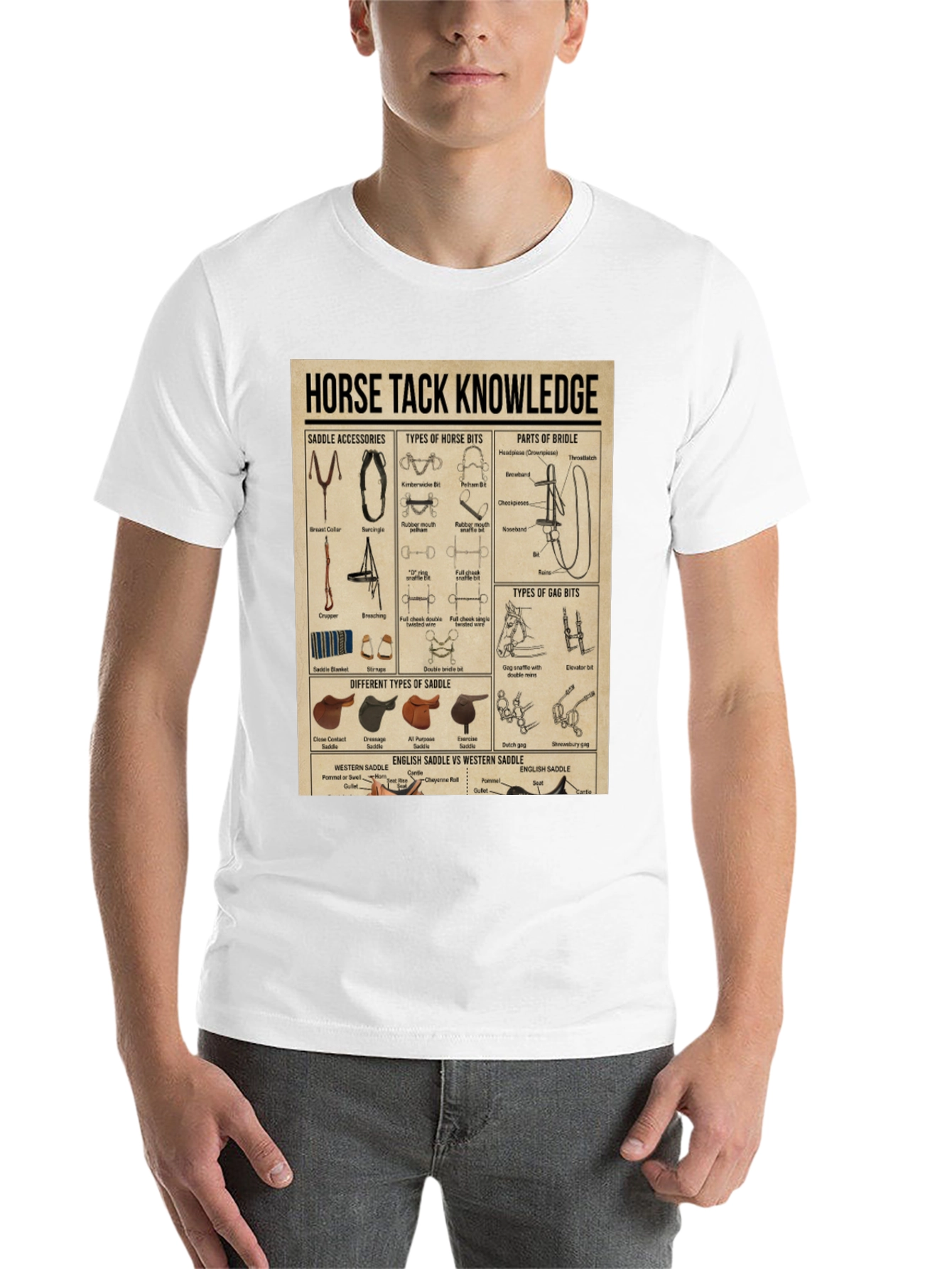 Black Horse Tack Knowledge Graphic T-Shirt view 14