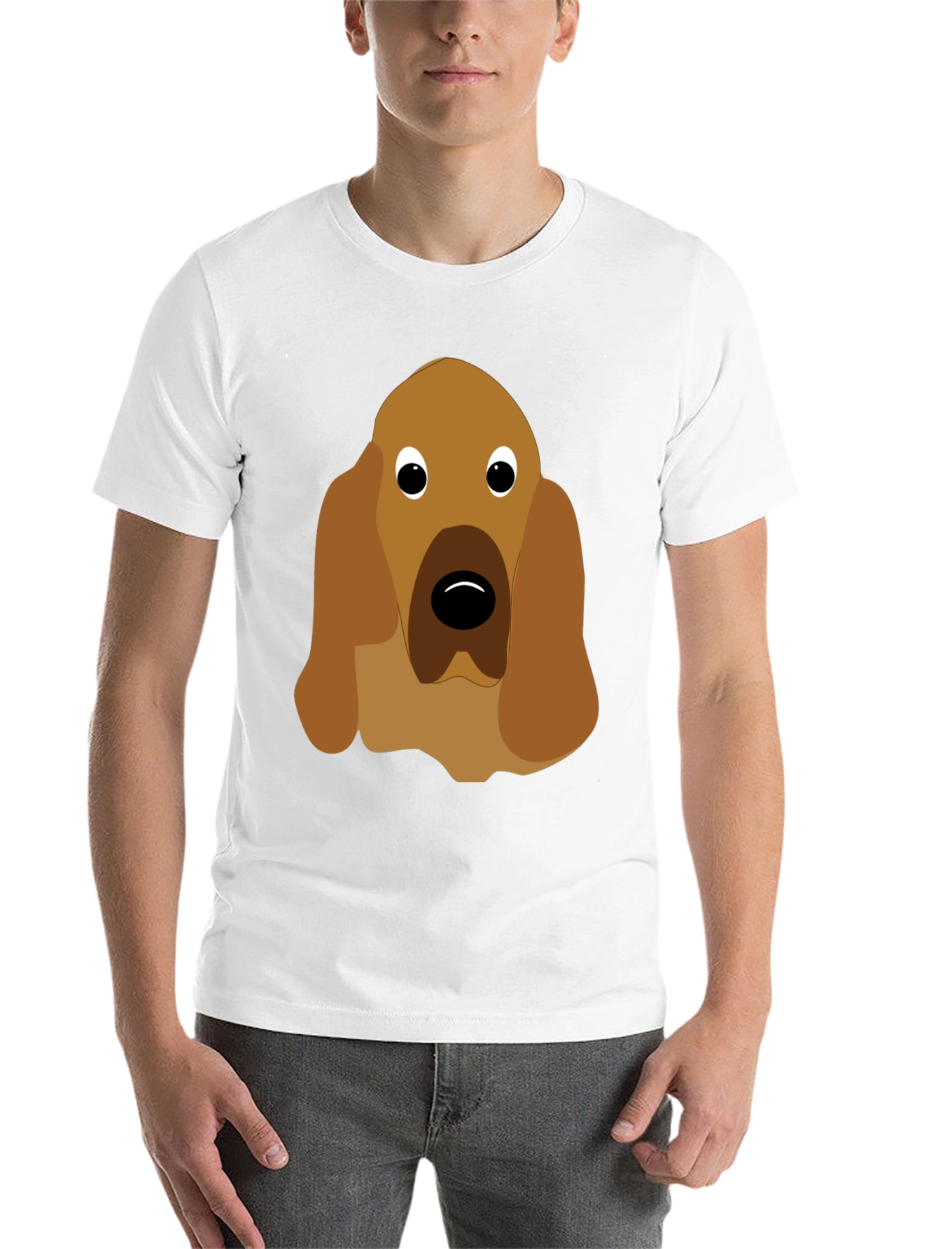 Black Dog Face Graphic Tee - Unisex Black T-Shirt view 14