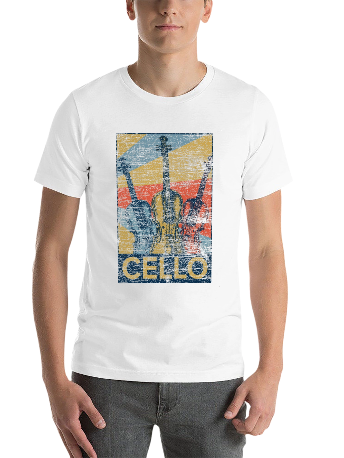 Black Vintage Cello Music T-Shirt - Retro Design view 14