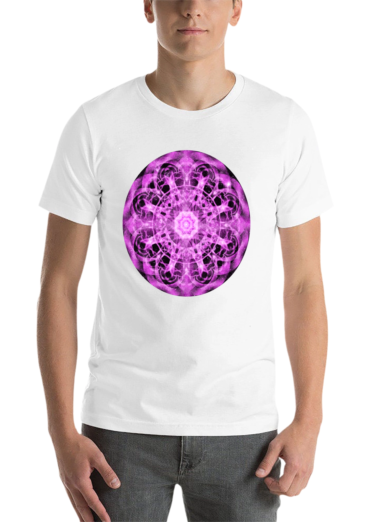 Black Mystic Mandala Black T-Shirt view 14