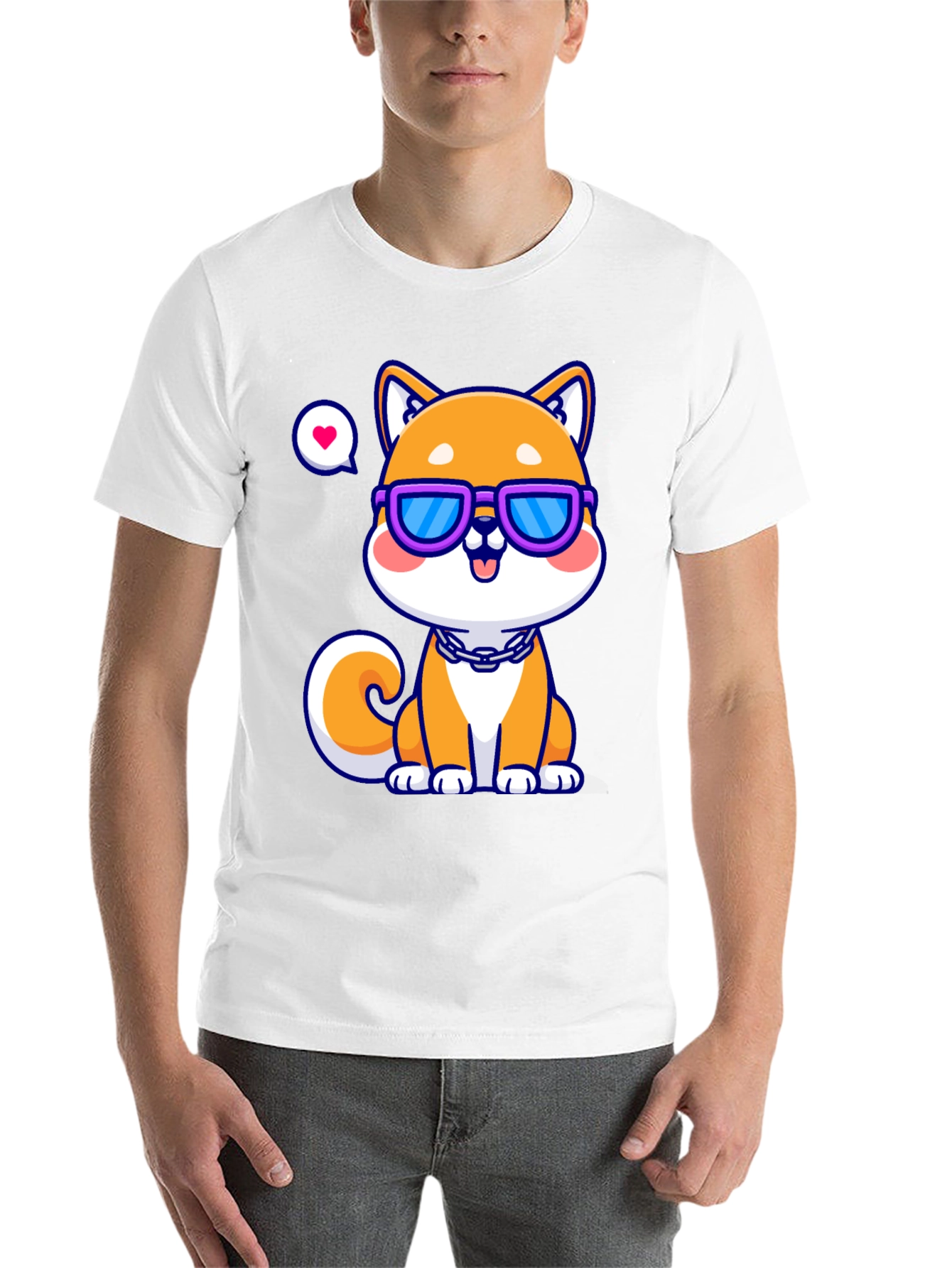 Black Cool Shiba Inu T-Shirt - Unisex view 14
