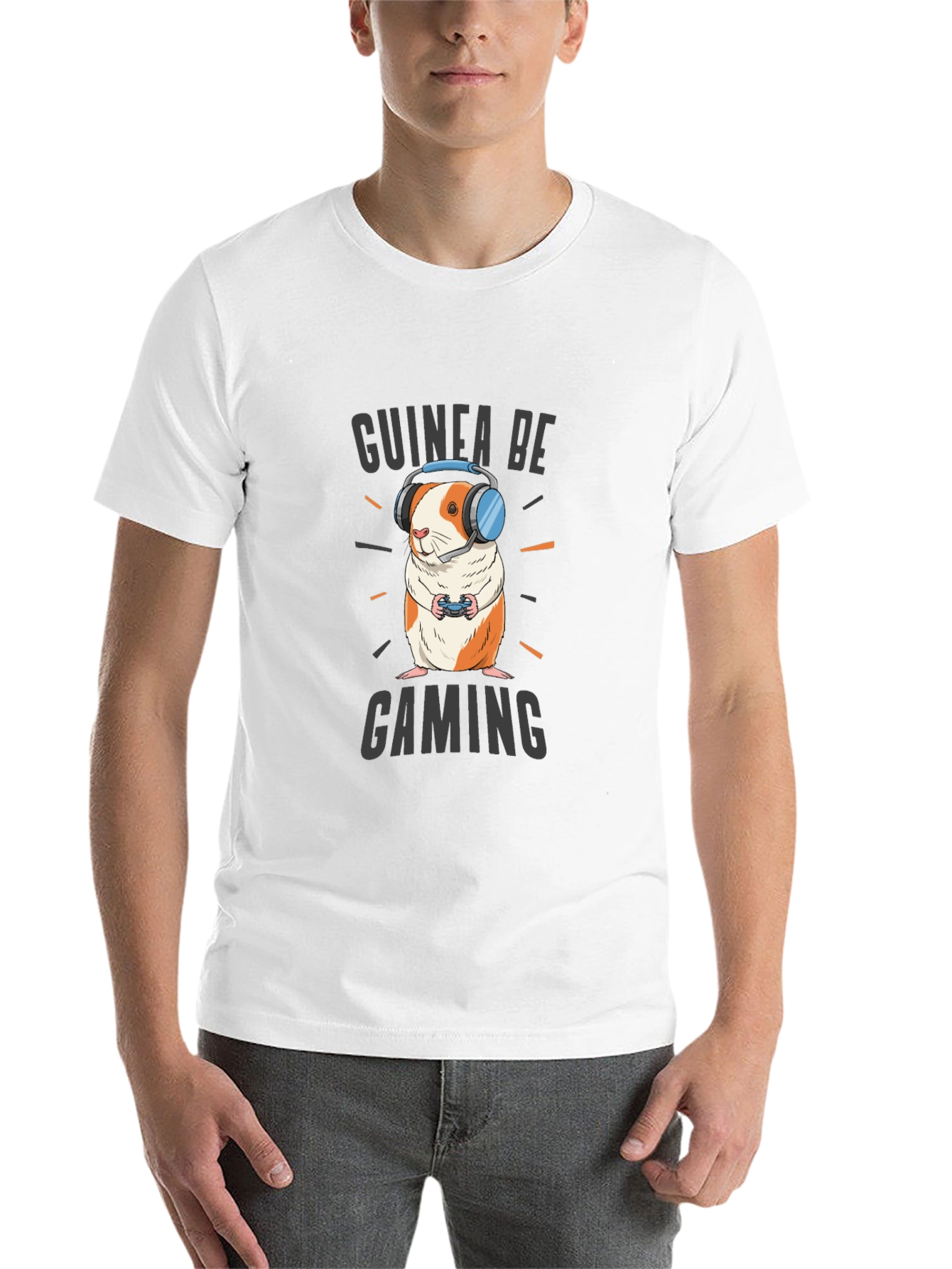 Black Guinea Be Gaming T-Shirt - Gamer Guinea Pig Tee view 14