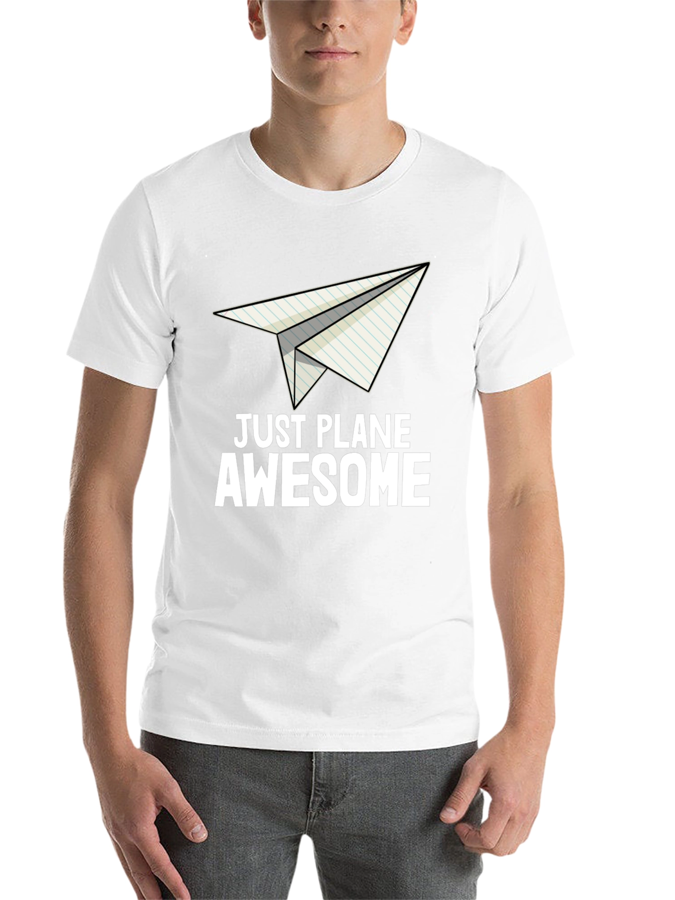 Black Just Plane Awesome Graphic T-Shirt view 14