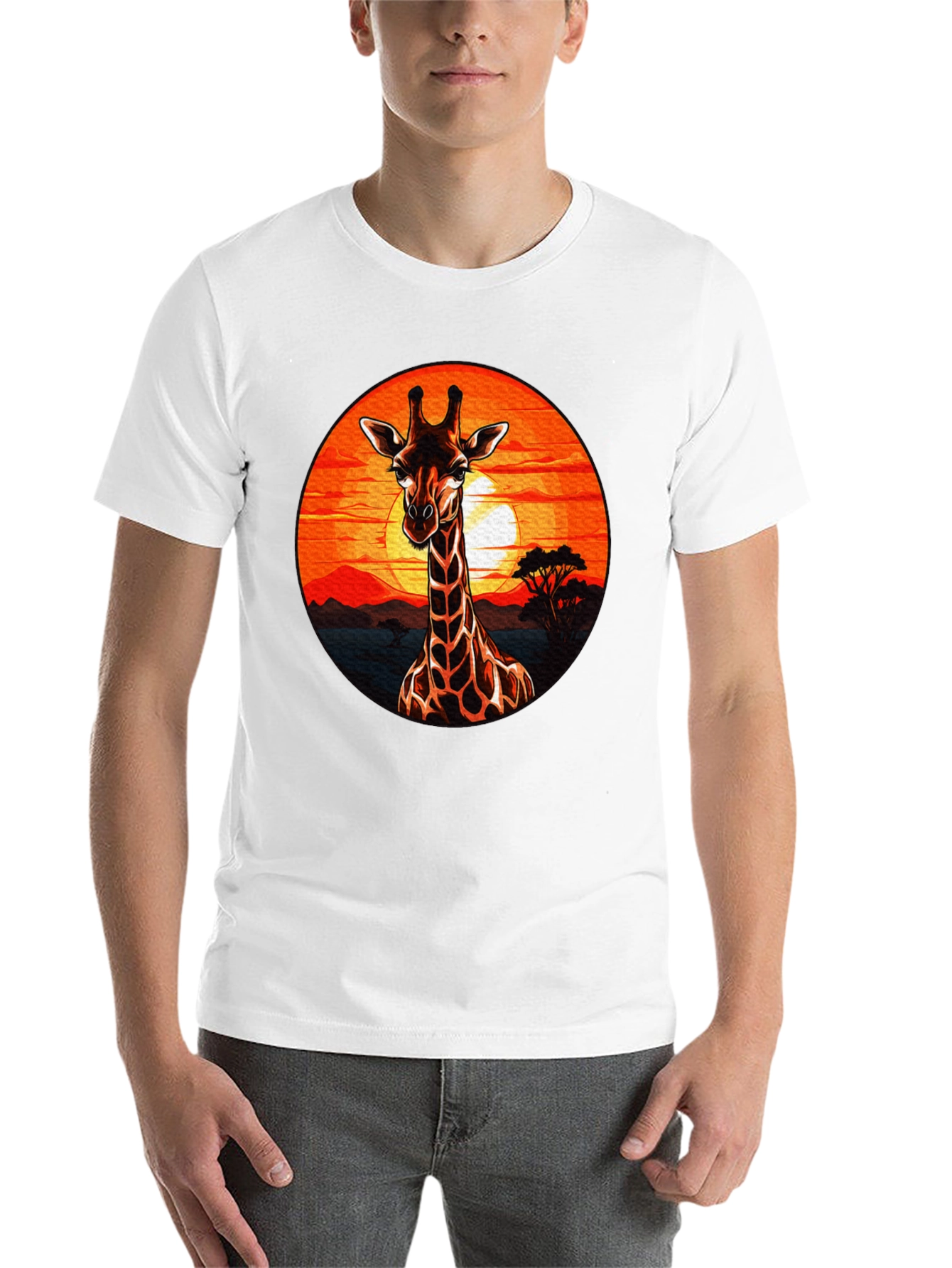 Black Giraffe Sunset Graphic Tee - Safari Style view 14