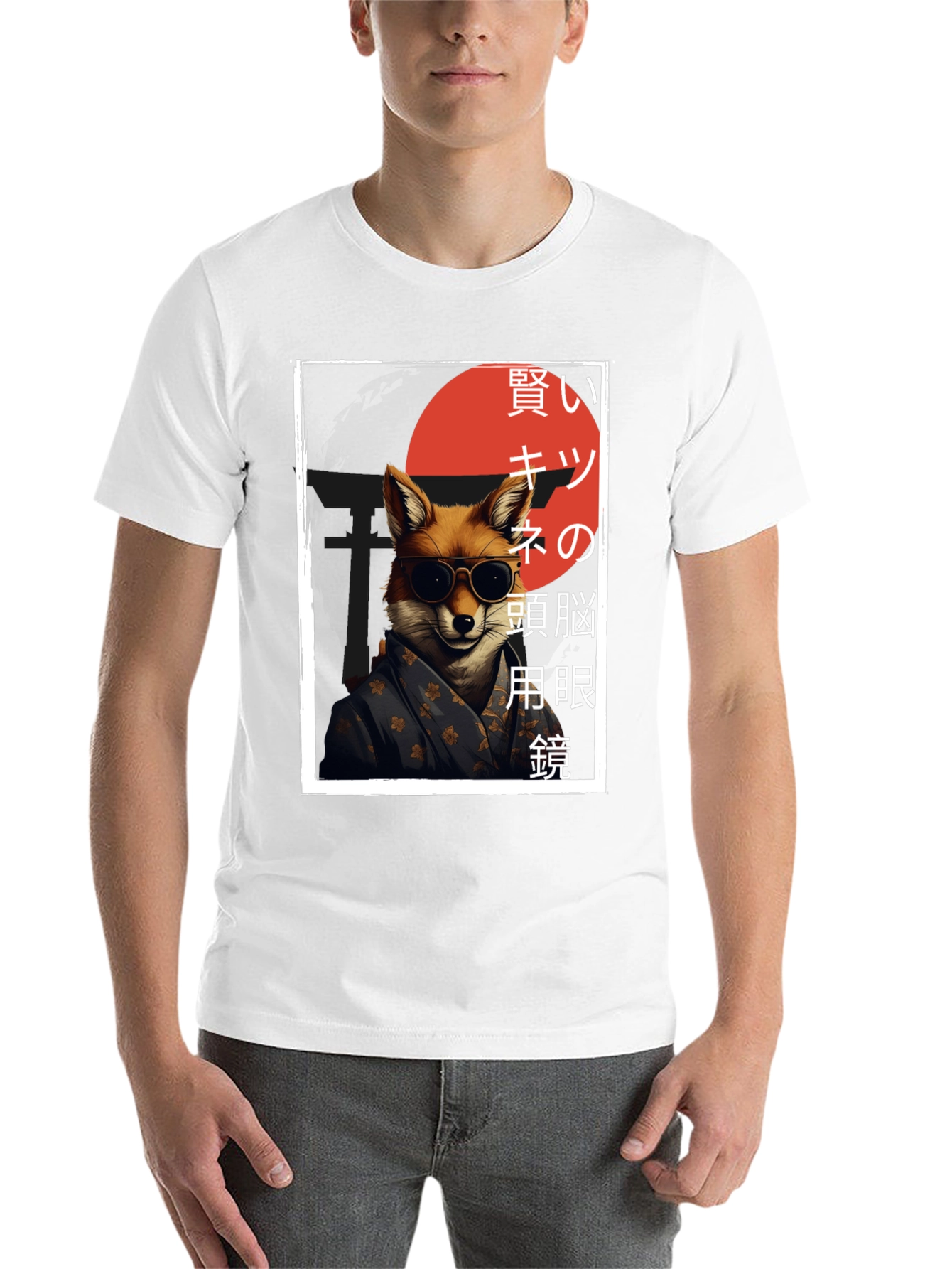 Black Cool Fox Graphic Tee - Japanese Inspired Streetwear view 14