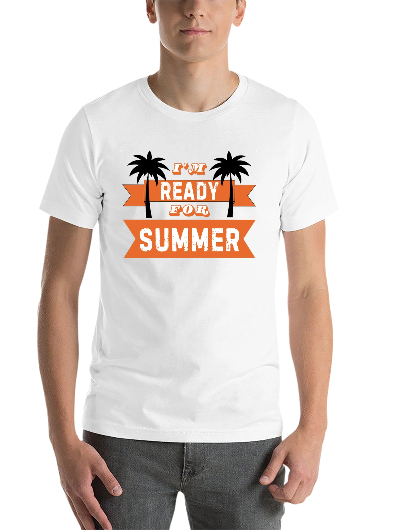 Black I'm Ready for Summer T-Shirt Palm Tree Graphic Tee view 14