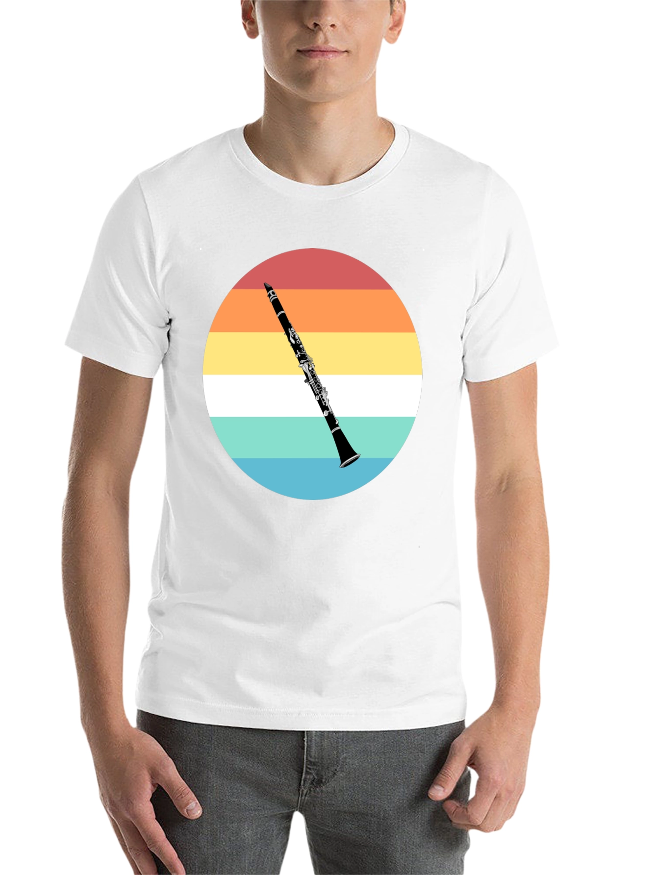 Black Clarinet Sunset T-Shirt - Musician Gift view 14