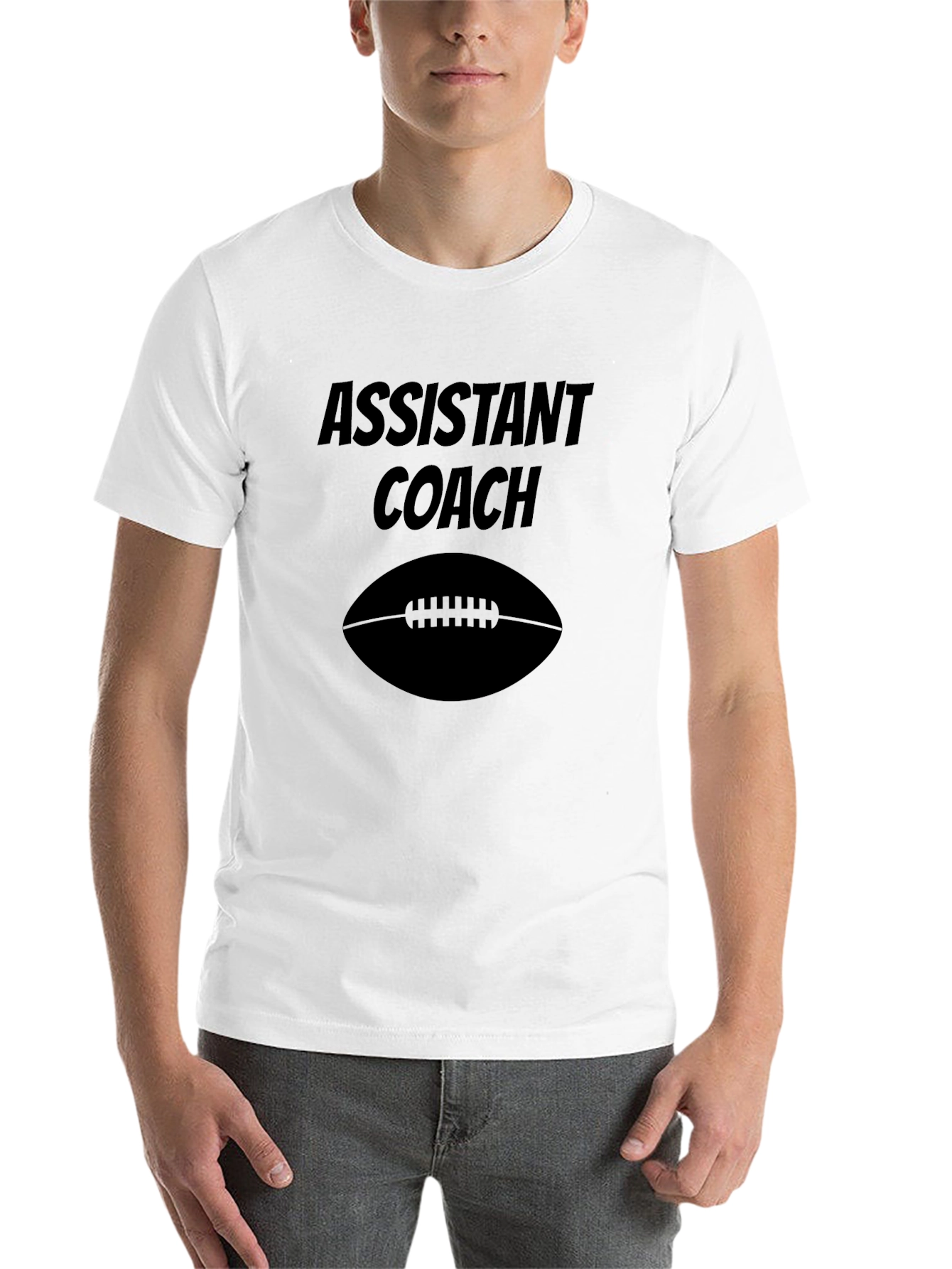 Black Assistant Coach Football T-Shirt - Black view 14