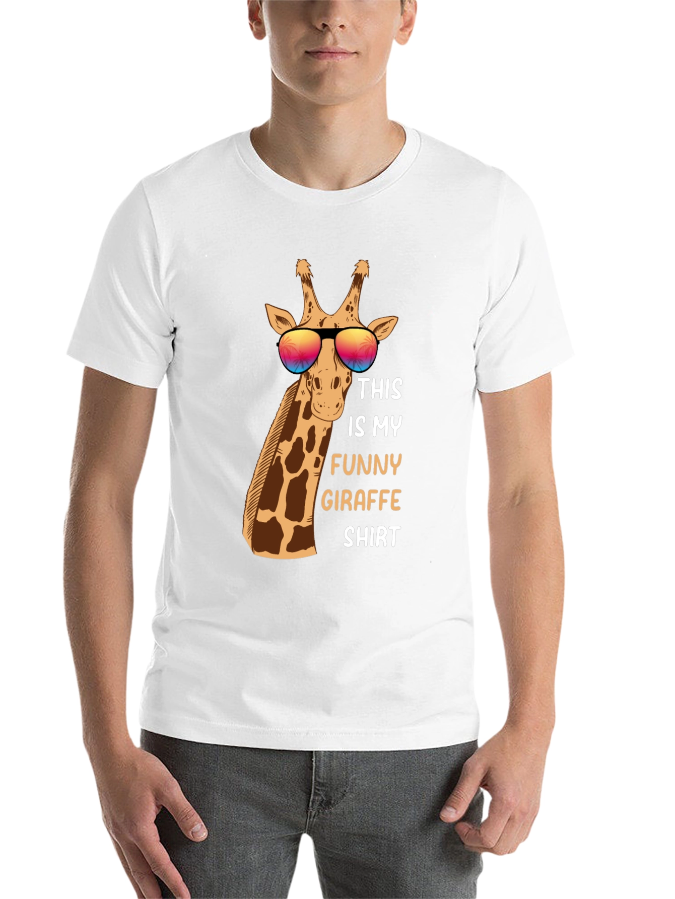 Black Funny Giraffe T-Shirt view 14