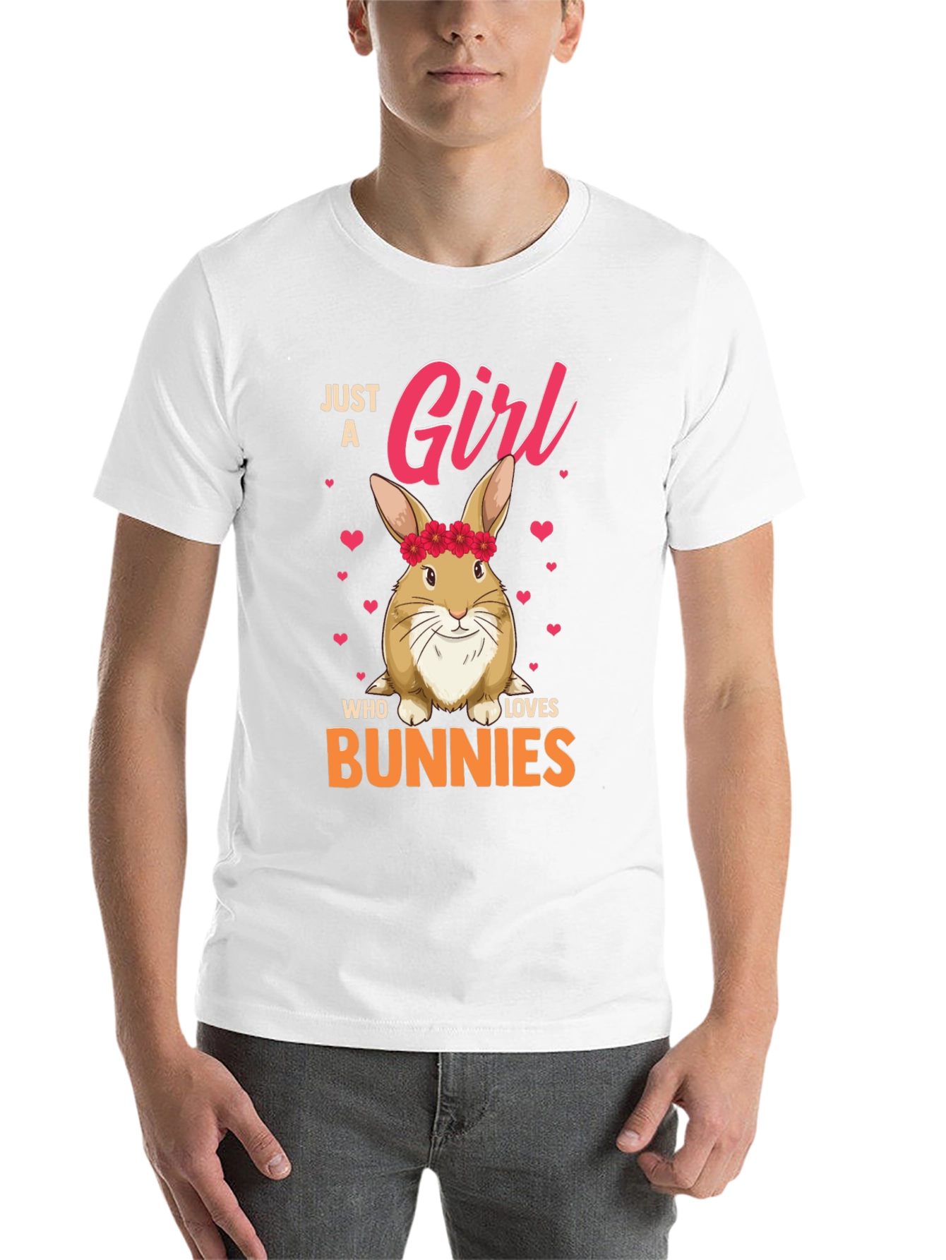 Black Just a Girl Who Loves Bunnies Graphic T-Shirt view 14