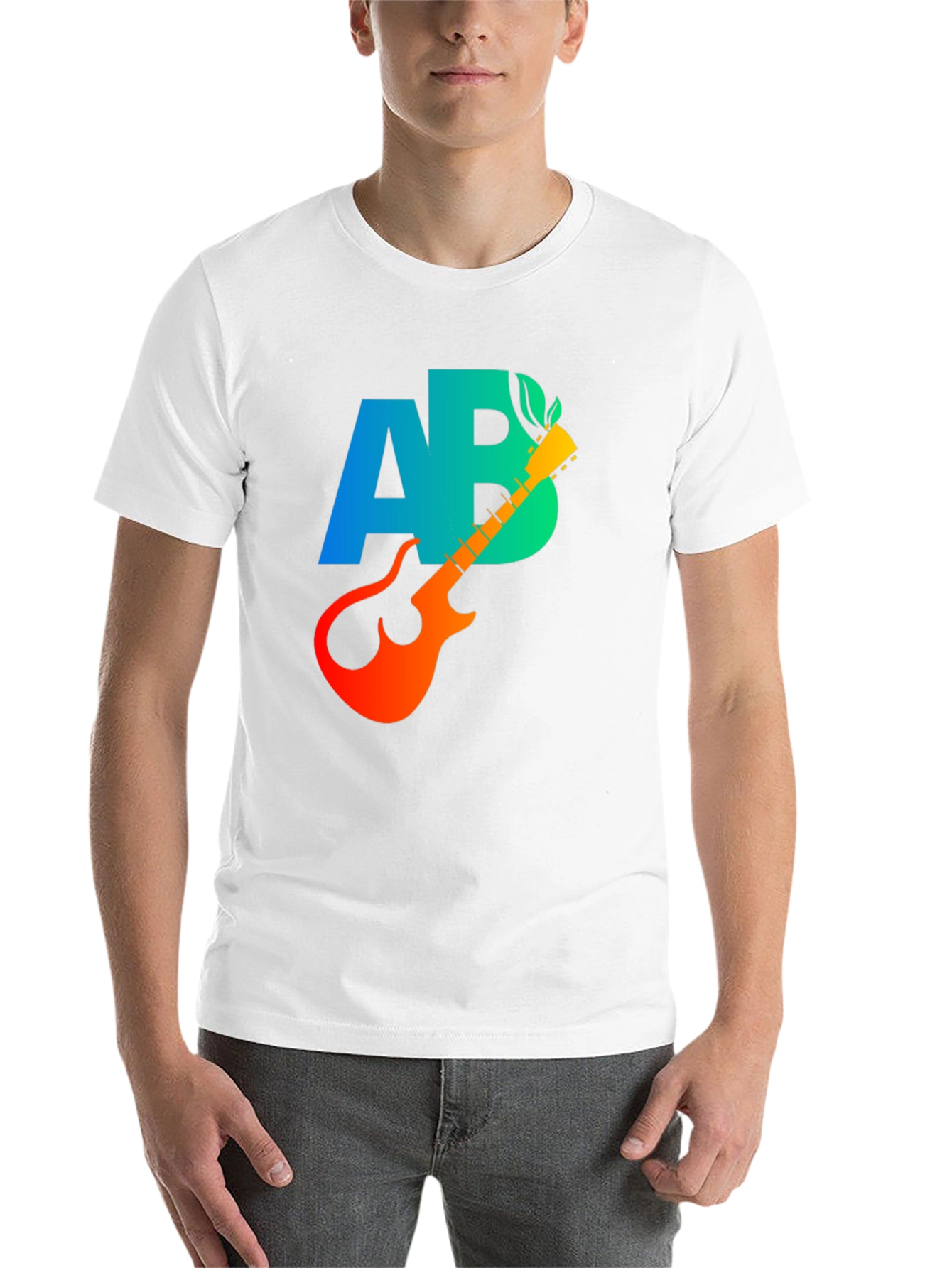 Black AB Guitar Graphic T-Shirt - Cool Music Tee view 14