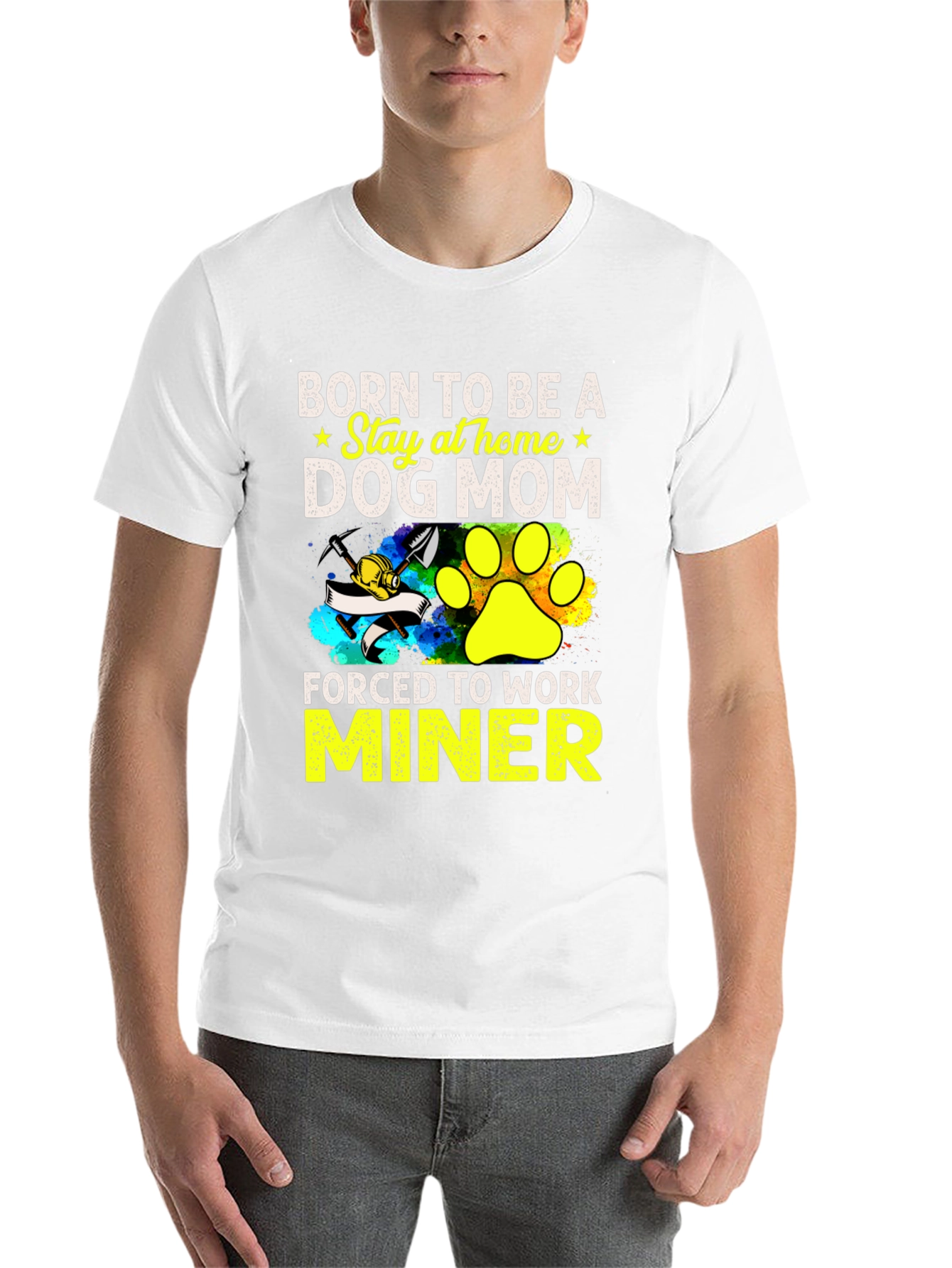 Black Dog Mom Miner T-Shirt - Stay at Home Force view 14