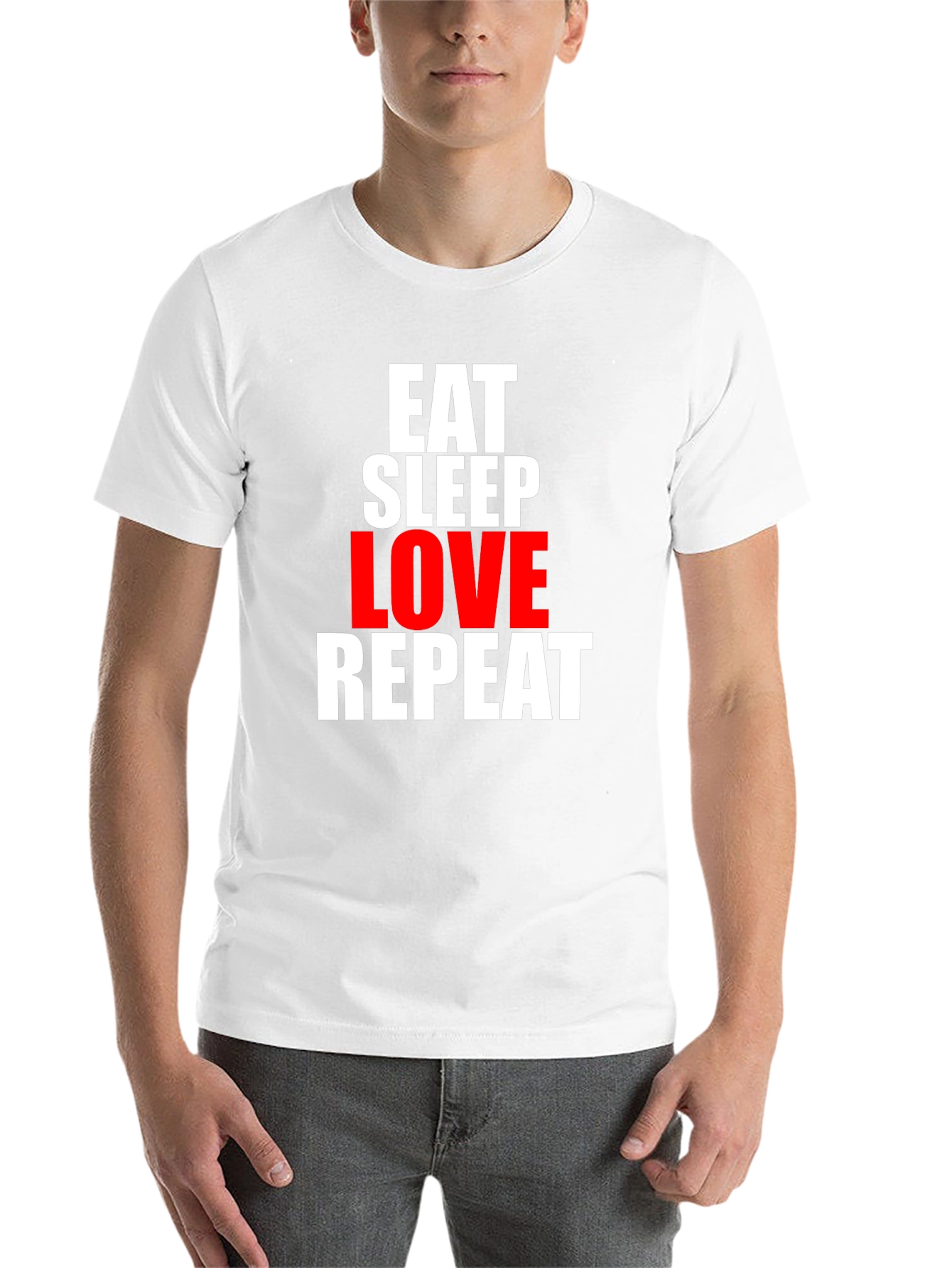 Black Eat Sleep Love Repeat Graphic Tee view 14