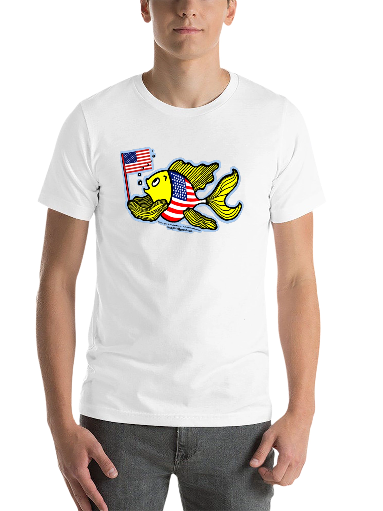 Black Patriotic Goldfish Graphic Tee view 14
