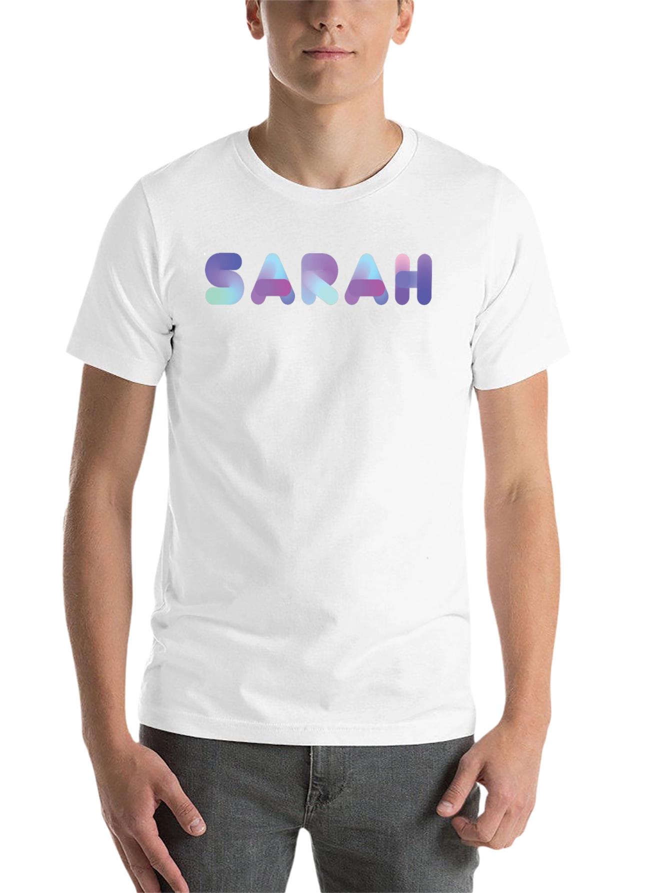 SARAH Custom Name T-Shirt - Unique Gradient Design - 14