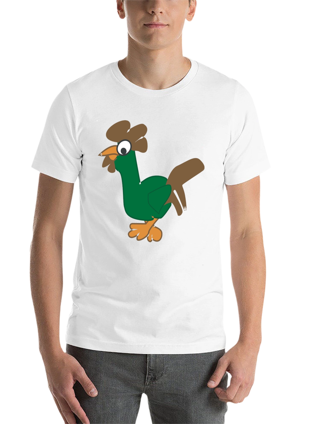 Black Funny Chicken Graphic Tee - Black Cotton T-Shirt view 14
