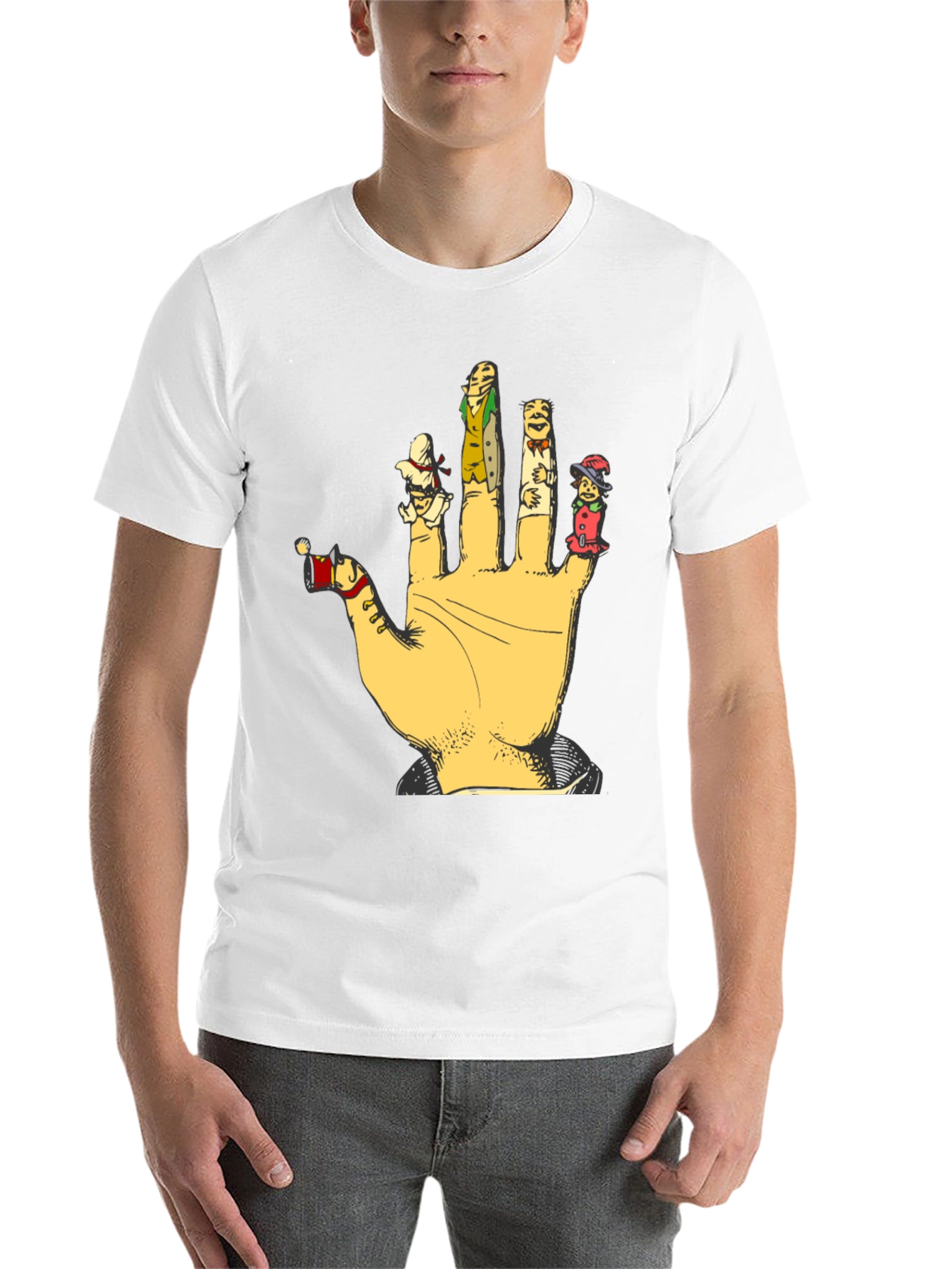 Black Finger Puppets Graphic T-Shirt view 14