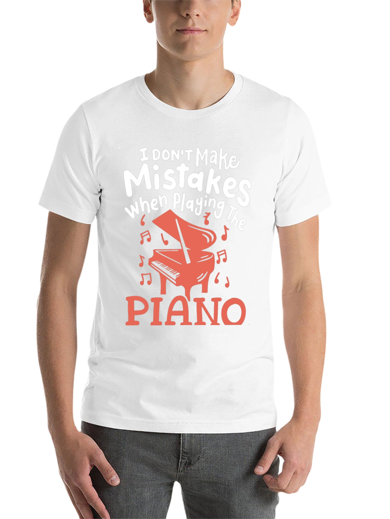 Black Funny Musician T-Shirt: I Don't Make Mistakes When Playing the Piano view 14