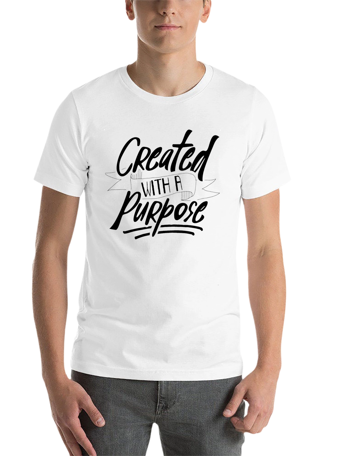 Black Created With A Purpose T-Shirt view 14