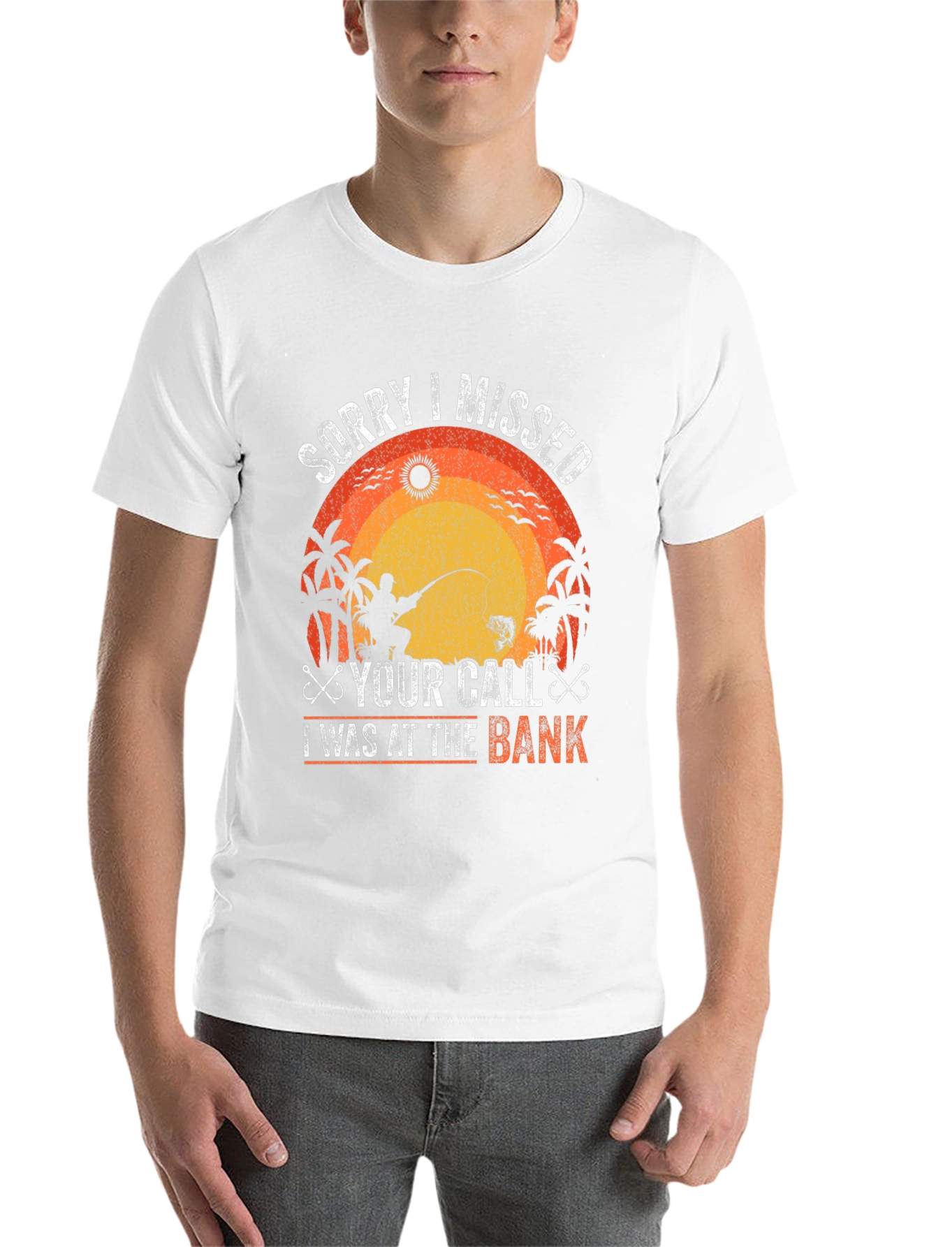 Black Fishing T-Shirt - Sorry I Missed Your Call, At The Bank! view 14