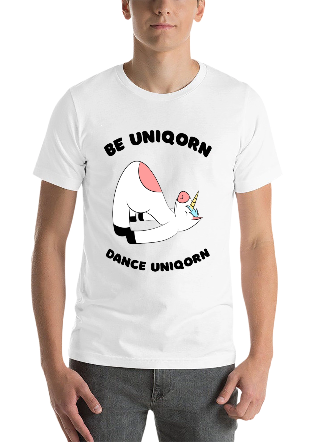 Black Funny Unicorn Yoga Graphic Black T-Shirt view 14