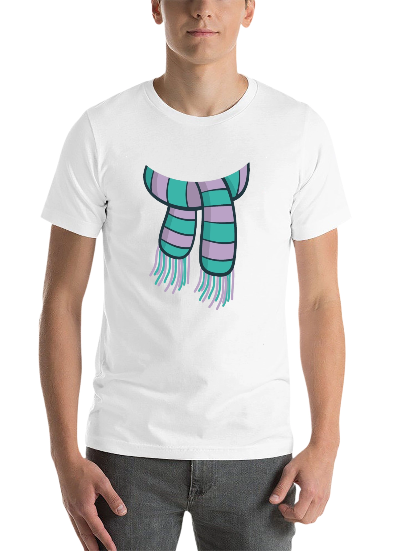Black Striped Scarf Graphic Tee - Casual Style view 14
