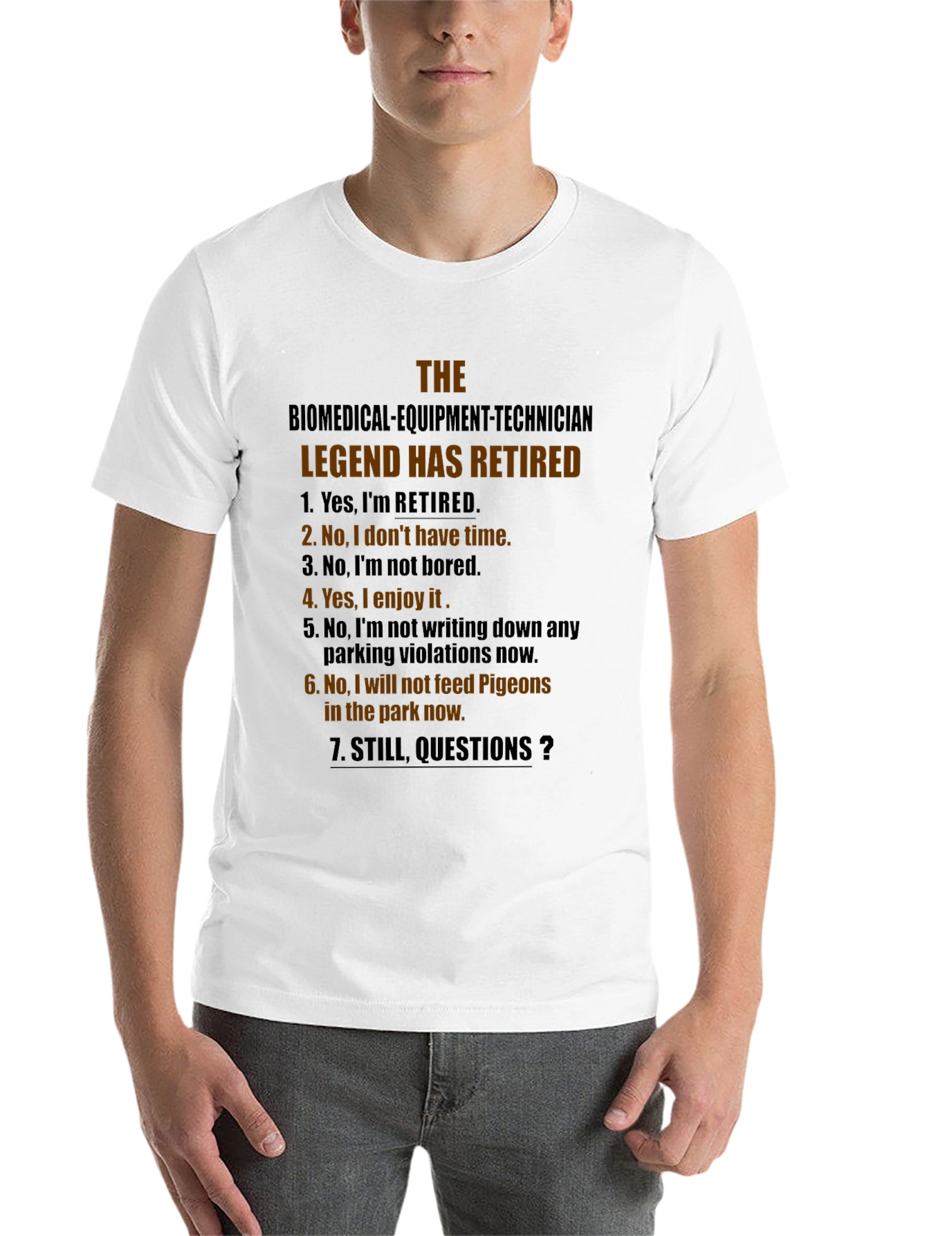 Black Retired Biomedical Tech Legend T-Shirt view 14