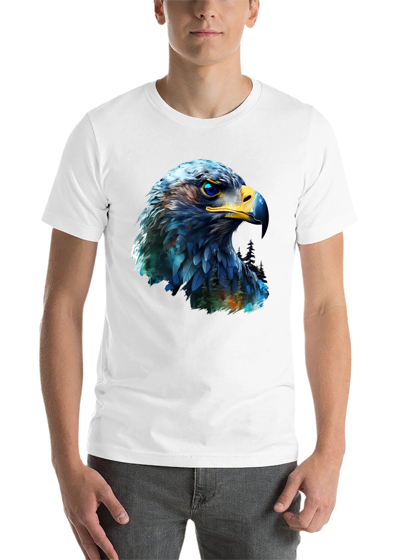 Black Eagle Graphic Print Black T-Shirt view 14