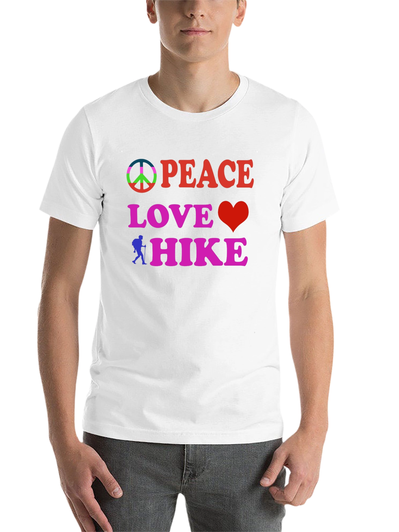 Black Peace Love Hike Black T-Shirt view 14