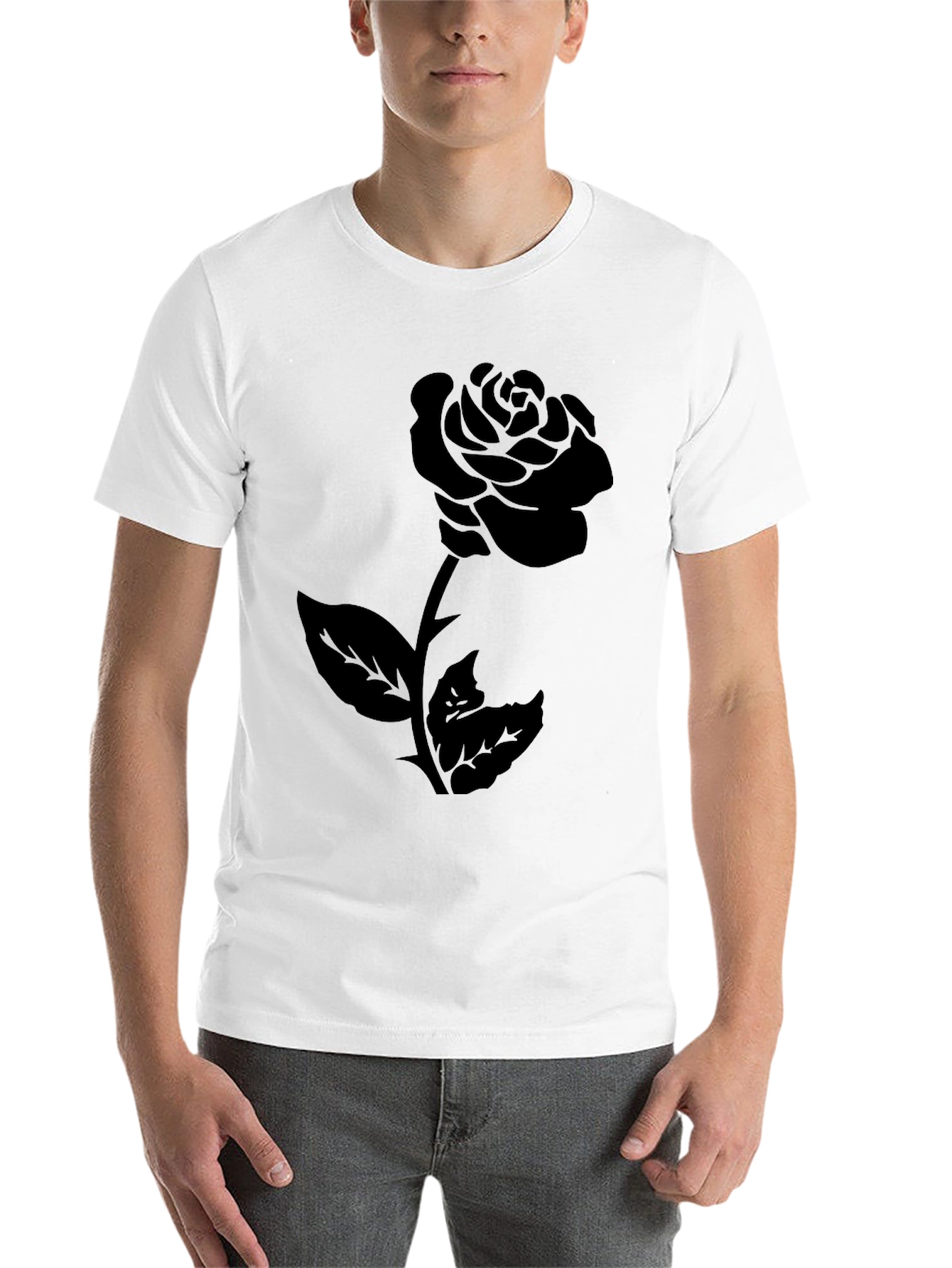 Black Rose Graphic Tee - Mens Black T-Shirt view 14