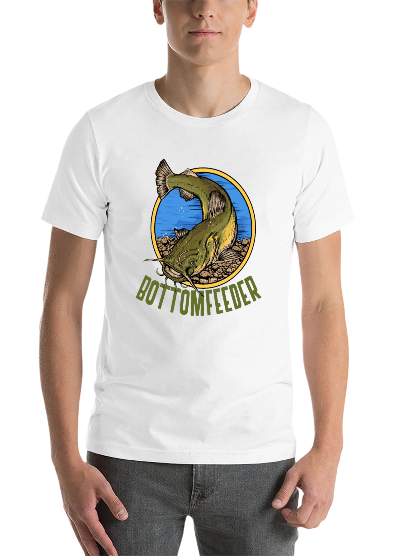 Black Bottom Feeder Fish Graphic T-Shirt view 14