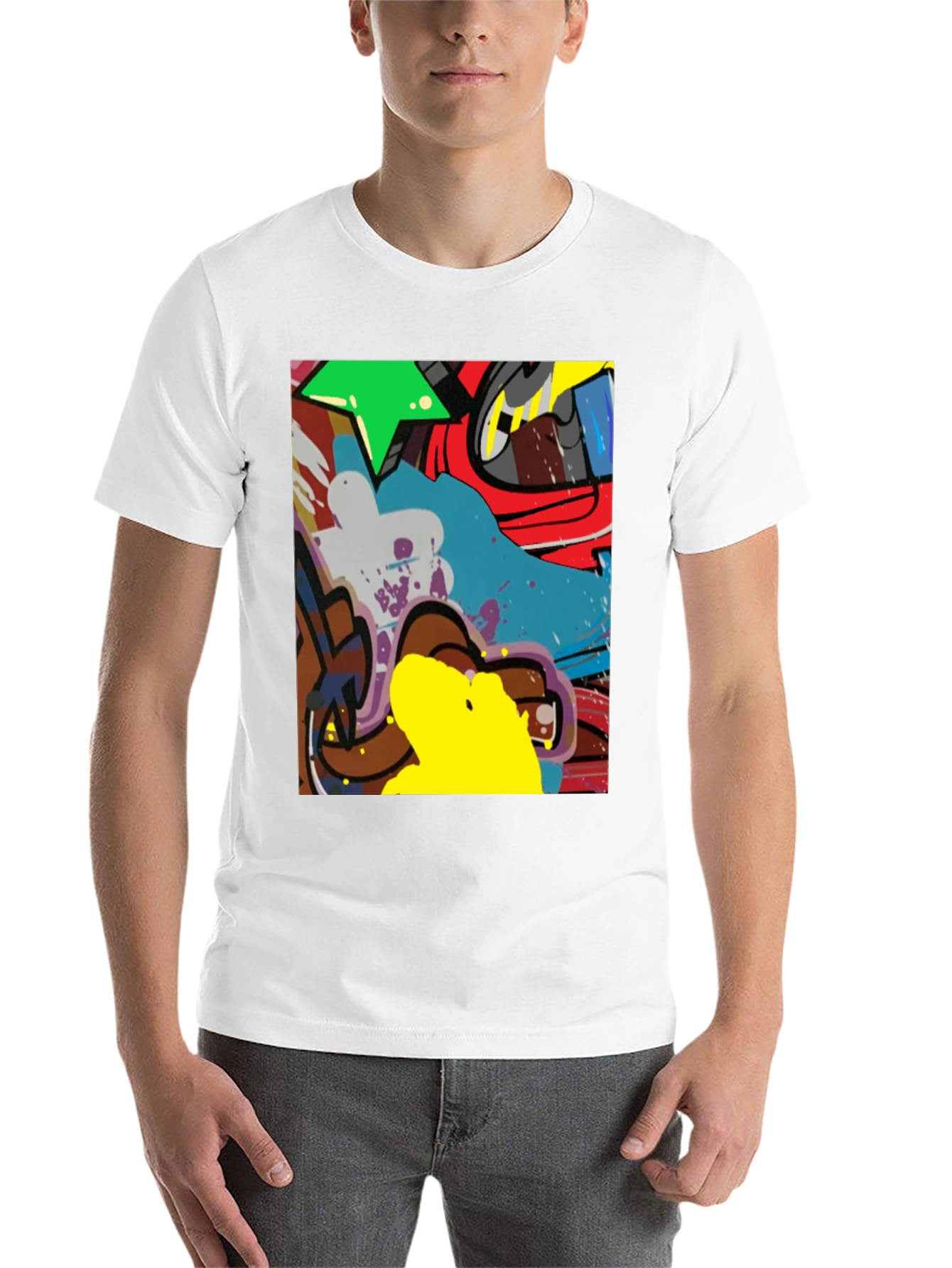 Black Abstract Graffiti Art Graphic Tee view 14