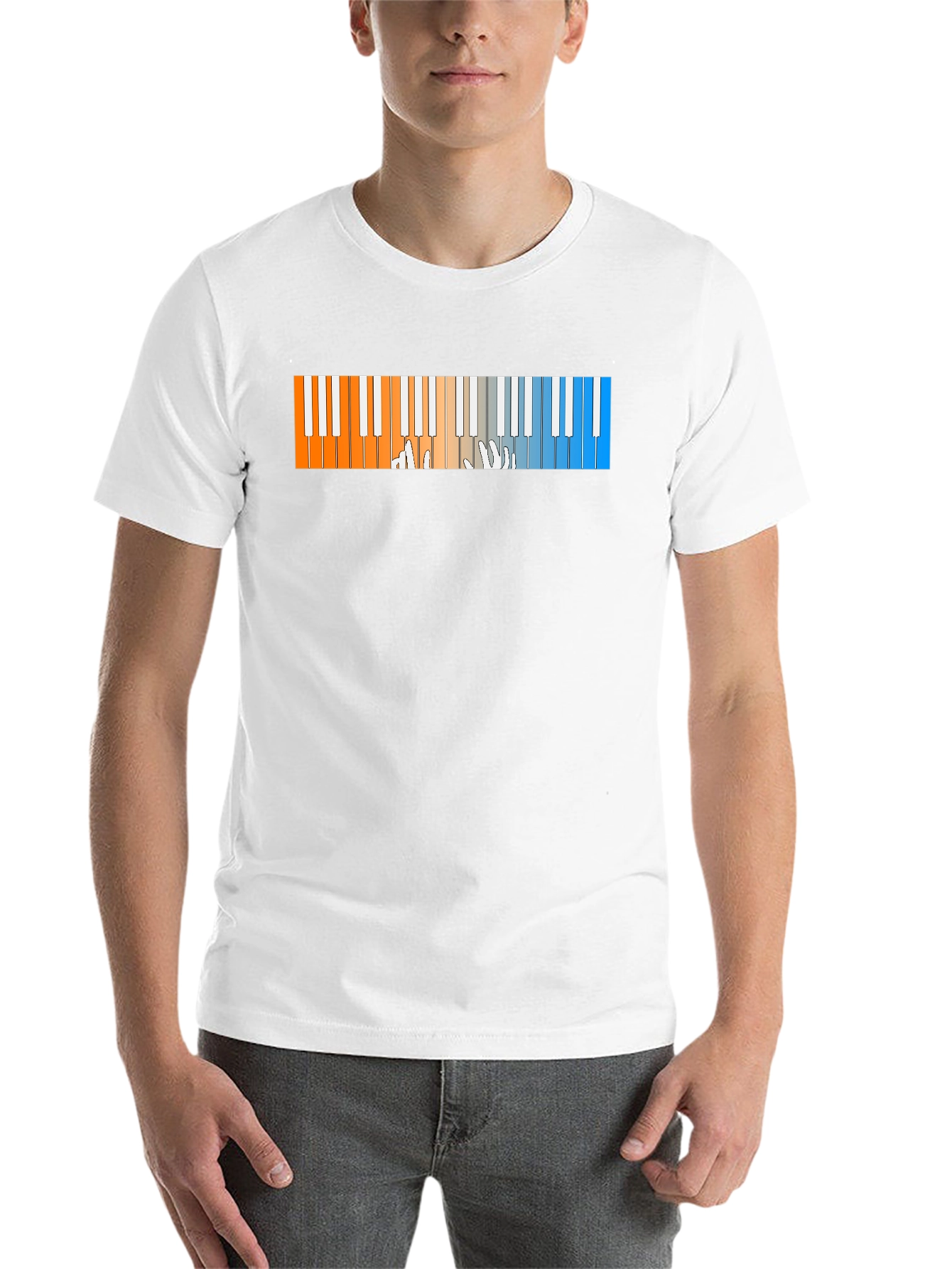 Black Piano Keys Graphic T-Shirt - Cool Musician Tee view 14