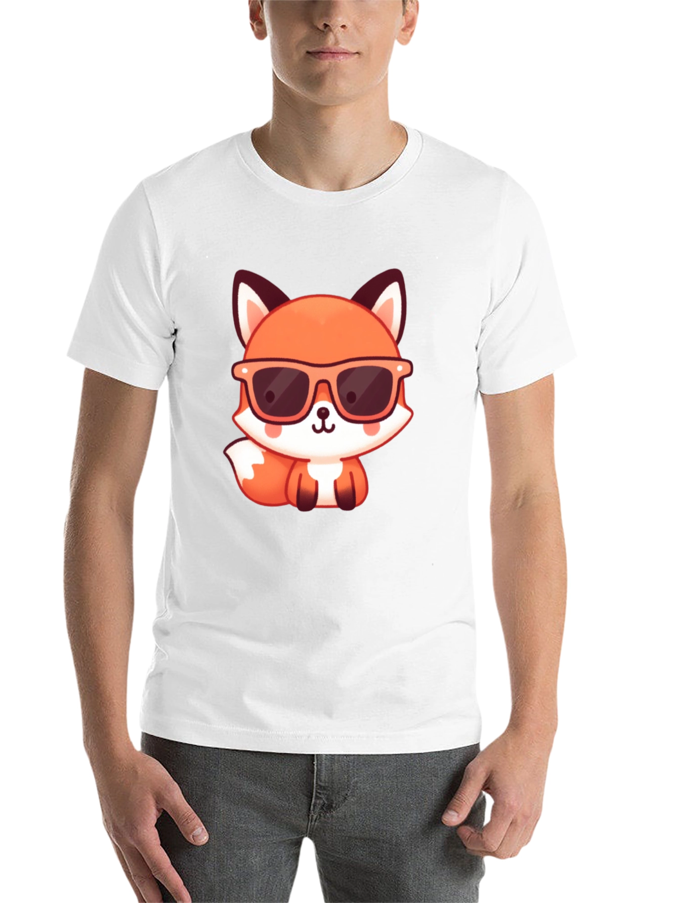Black Cool Fox Graphic Tee - Stylish Black T-Shirt view 14
