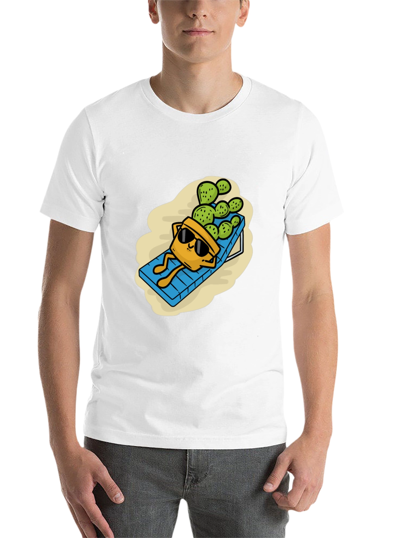 Black Relaxing Cactus T-Shirt - Funny Graphic Tee view 14