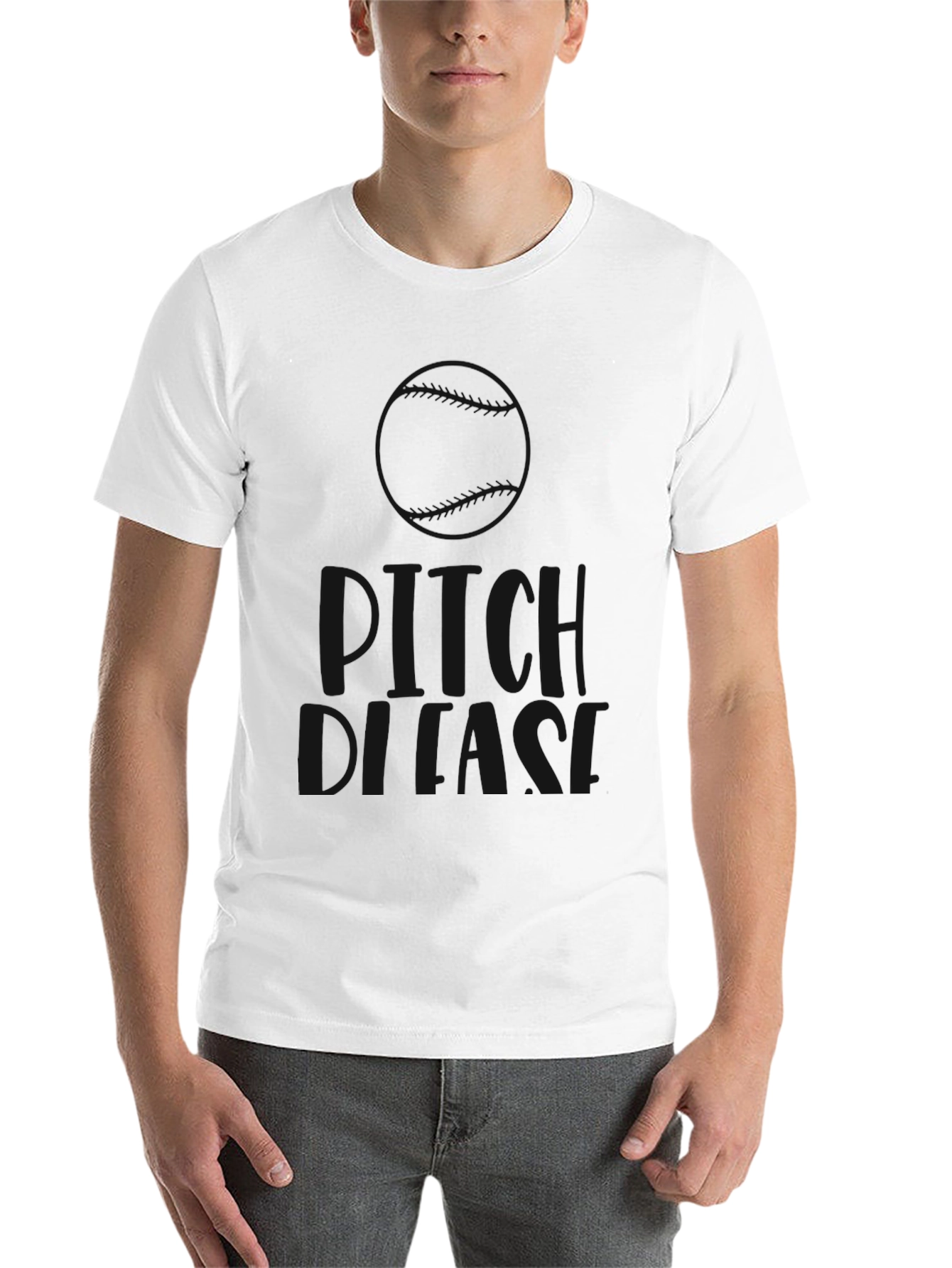 Black Pitch Please T-Shirt - Funny Baseball Tee view 14