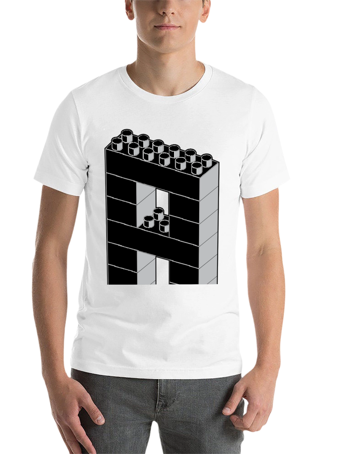Black Building Block Graphic Tee - Unique Design view 14