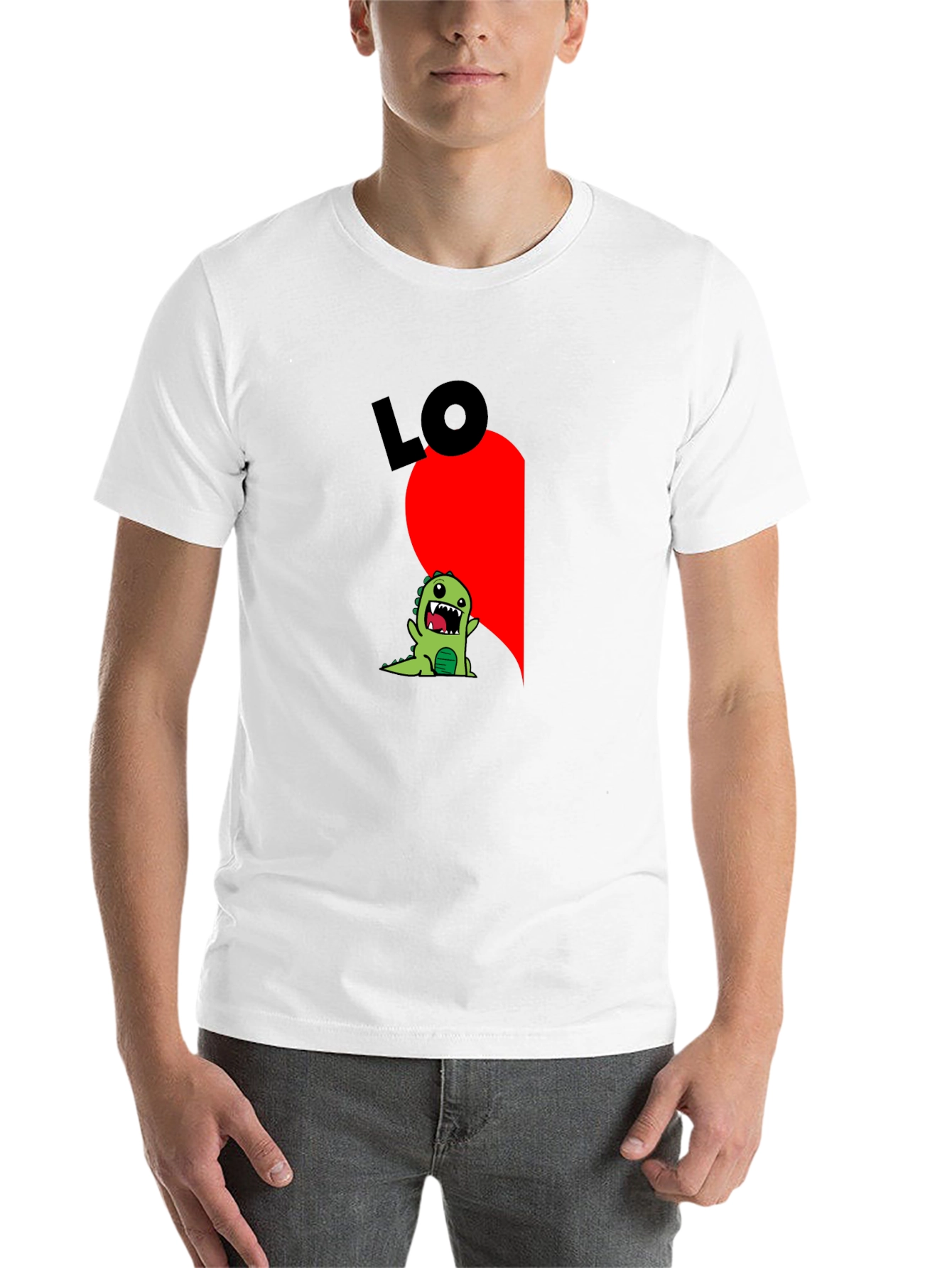 Black Black T-Shirt with Dinosaur "LO" Graphic view 14